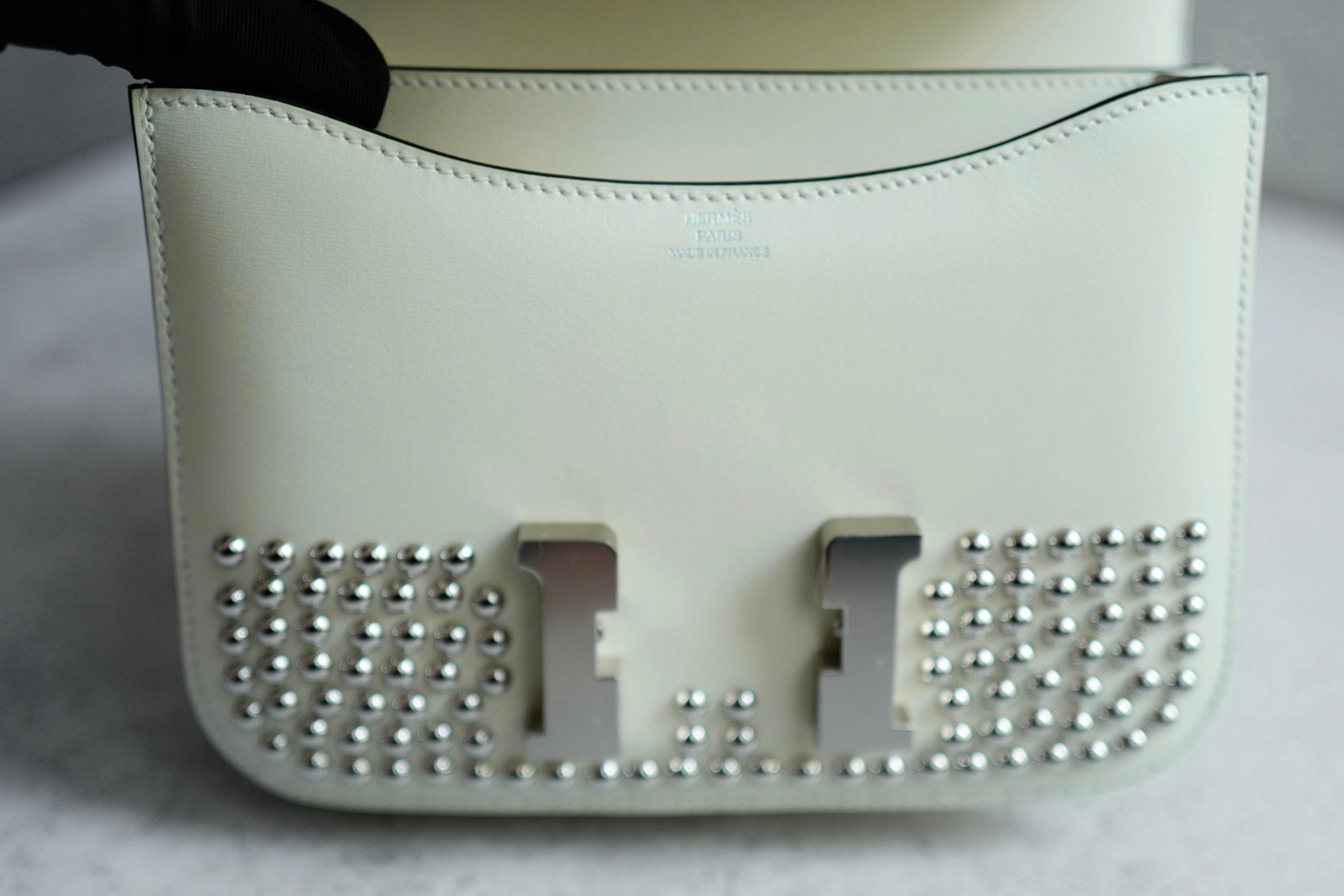 BNIB Hermes Mini Constance 18 Miroir Cloute Cream Calfskin So PHW G Stamp 2026