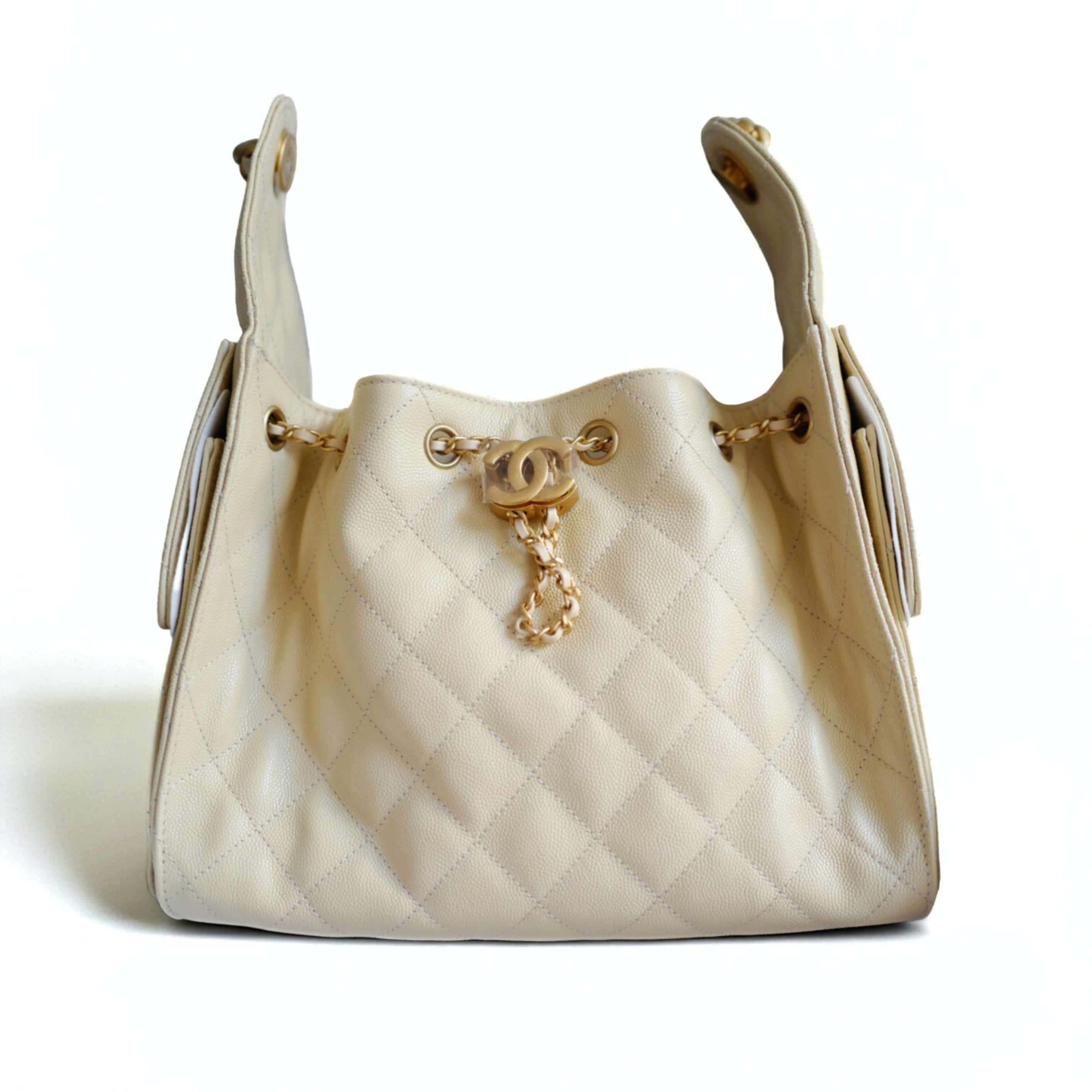 BNIB Chanel 25K Small Hobo Bag Light Beige with Gold Hardware