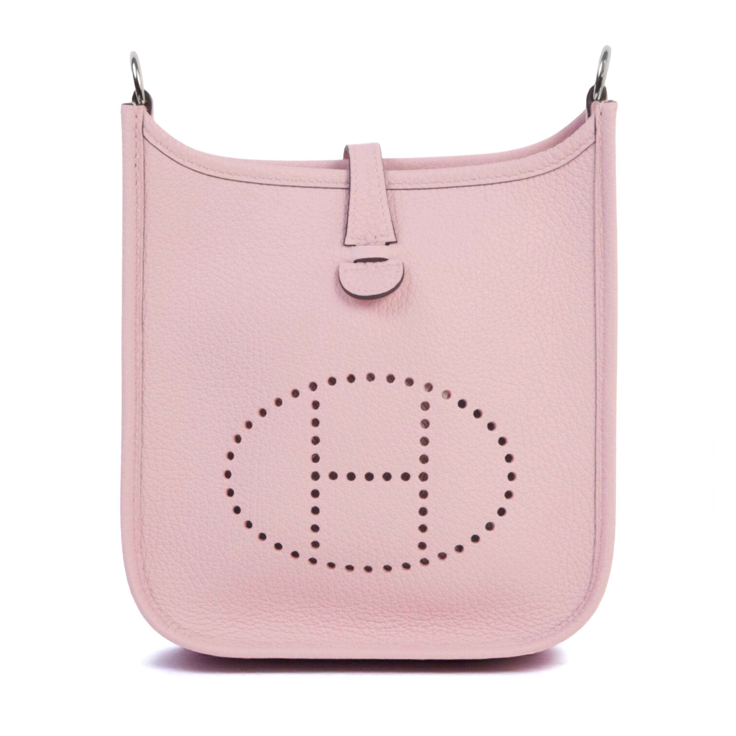 BNIB Hermès Mini Evelyne Bag Rose Sakura Clemence Leather Palladium Hardware
