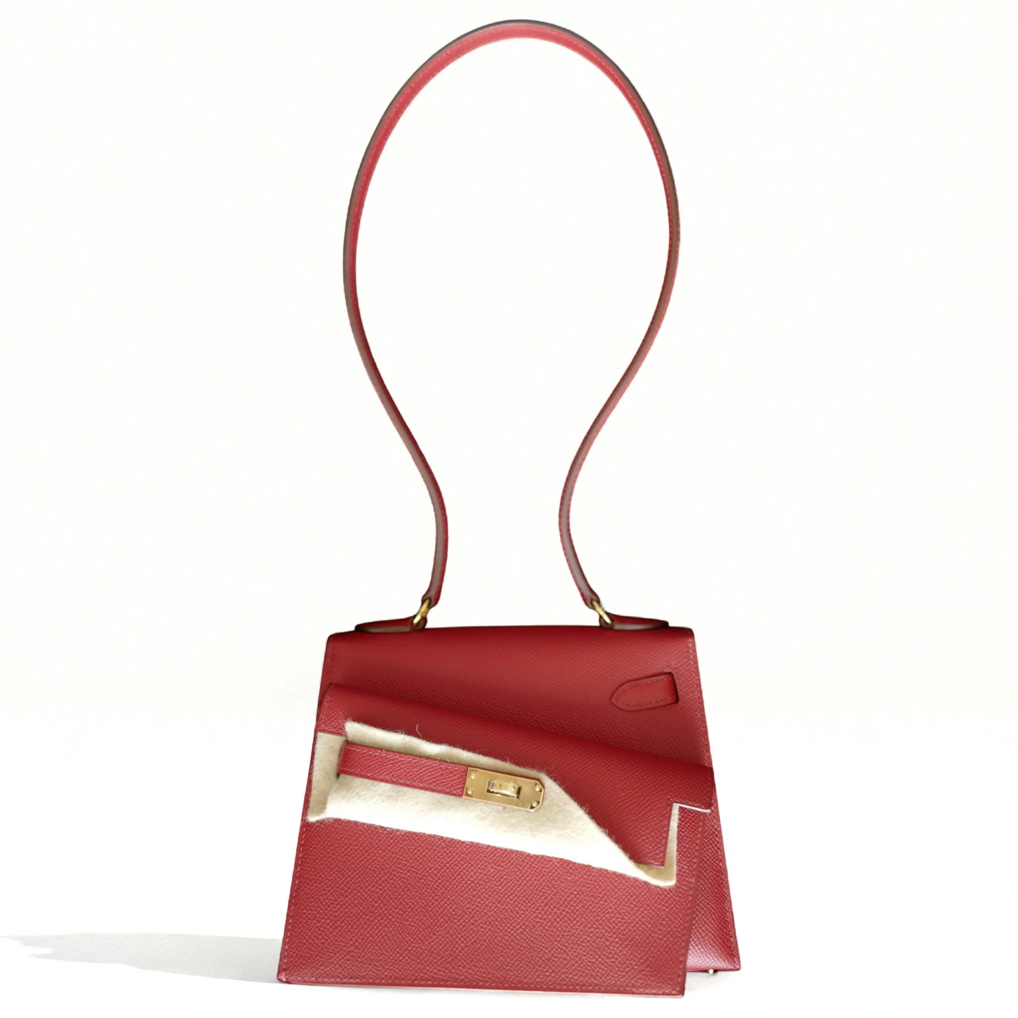 BNIB Hermès Kelly Désordre 20 Bag Rouge Pigment Epsom Leather with Gold Hardware