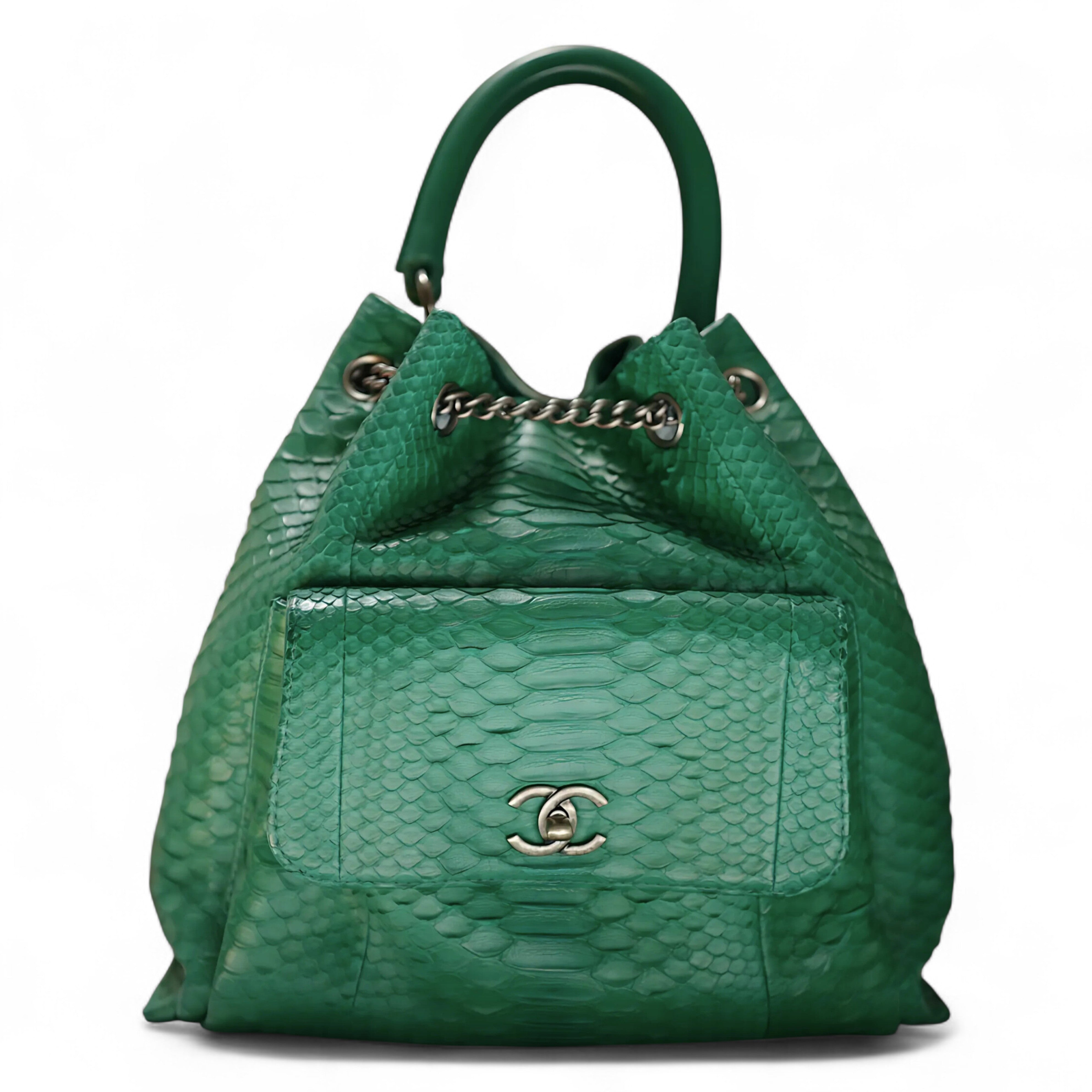 Chanel Gabrielle Backpack Drawstring bag In Phyton Exotic Rare Limited Edition