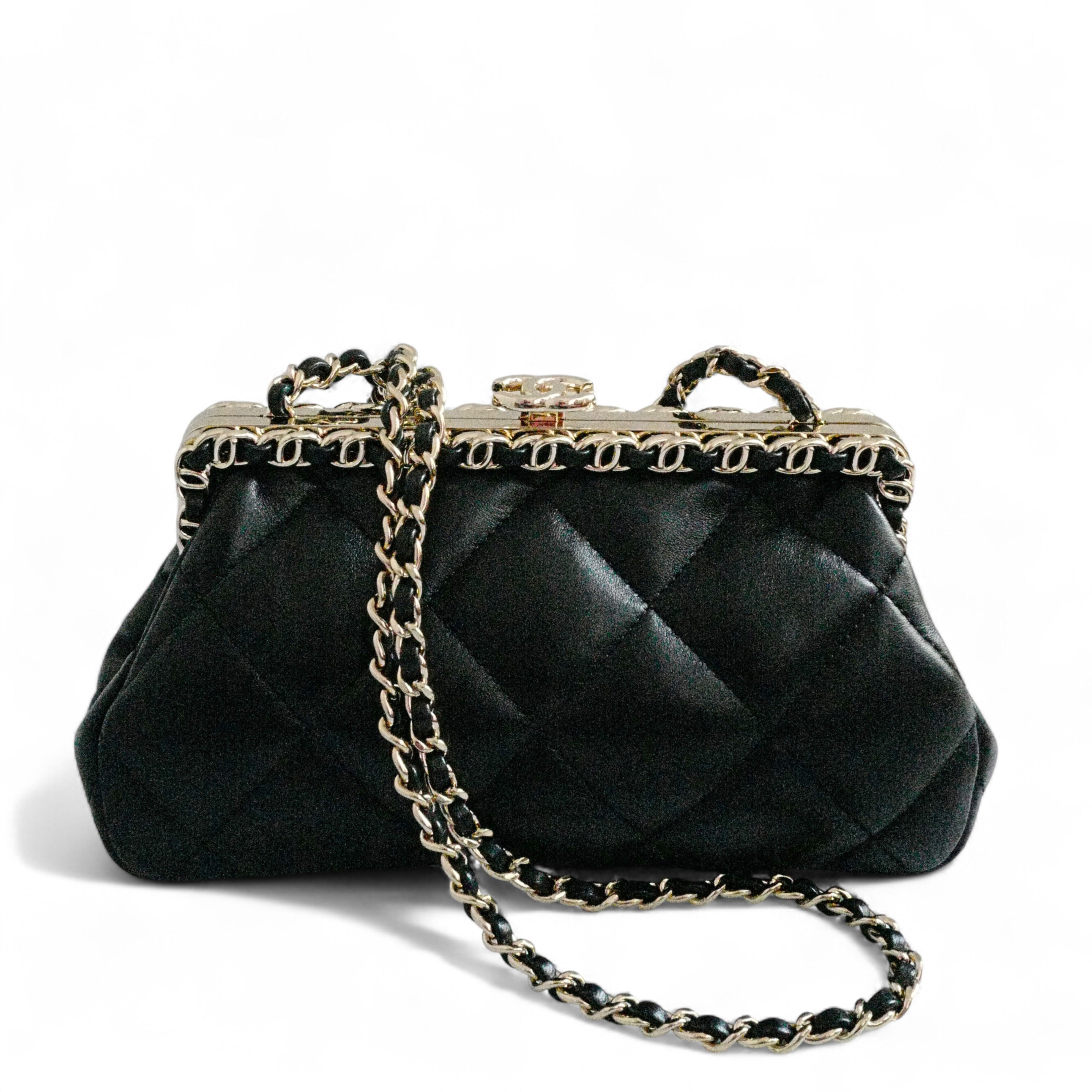 BNIB Chanel 24P Clutch On Chain Lambskin With CC Champagne Gold Hardware