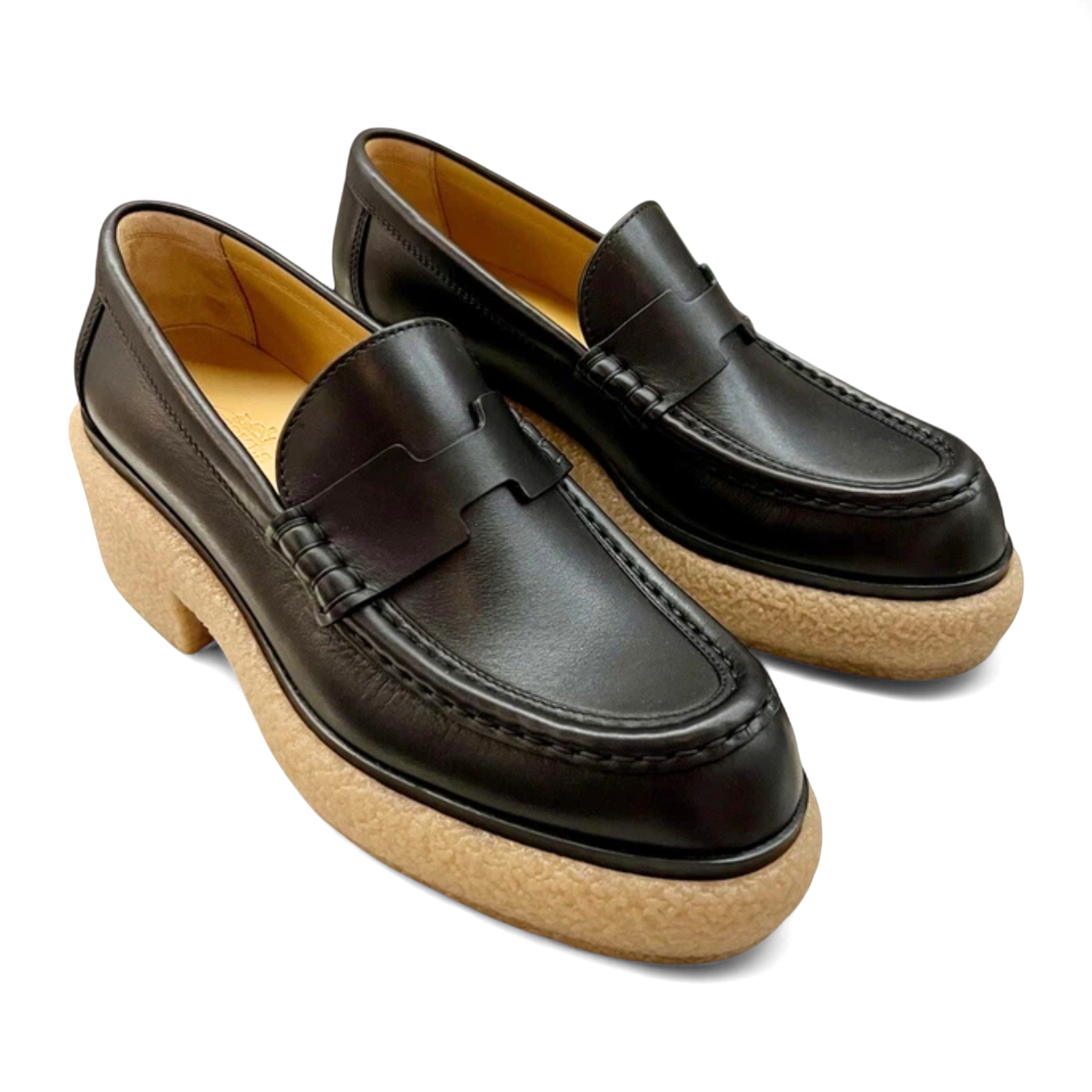 Hermes Fanny H Platform Loafers Size 37 In Noir BNIB