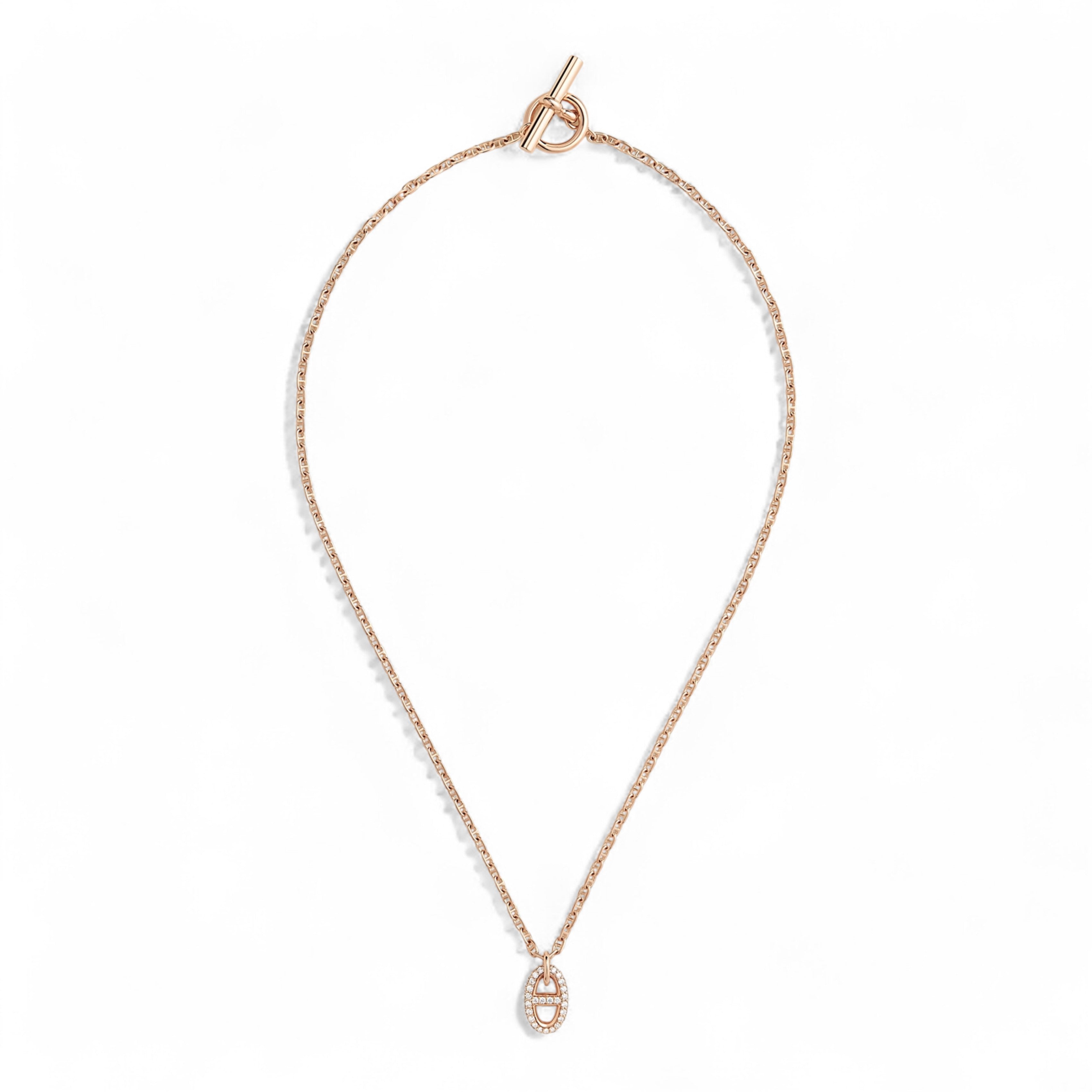BNIB Hermes Necklace Pendentif Farandole Rose Gold 18K 400 ST Diamonds SH $10K