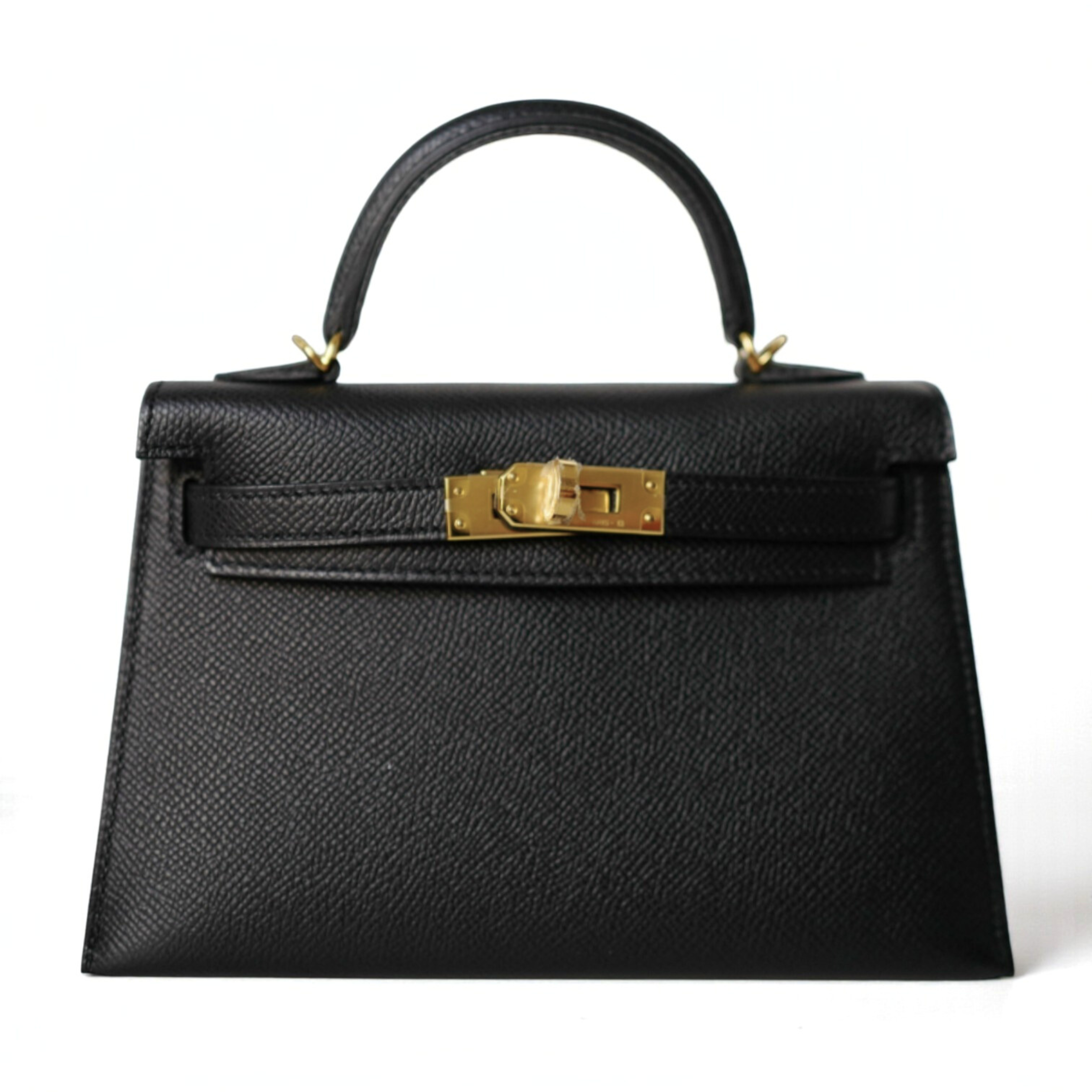 BNIB Hermès Mini Kelly 20 Black Epsom Leather with Gold Hardware Stamp W