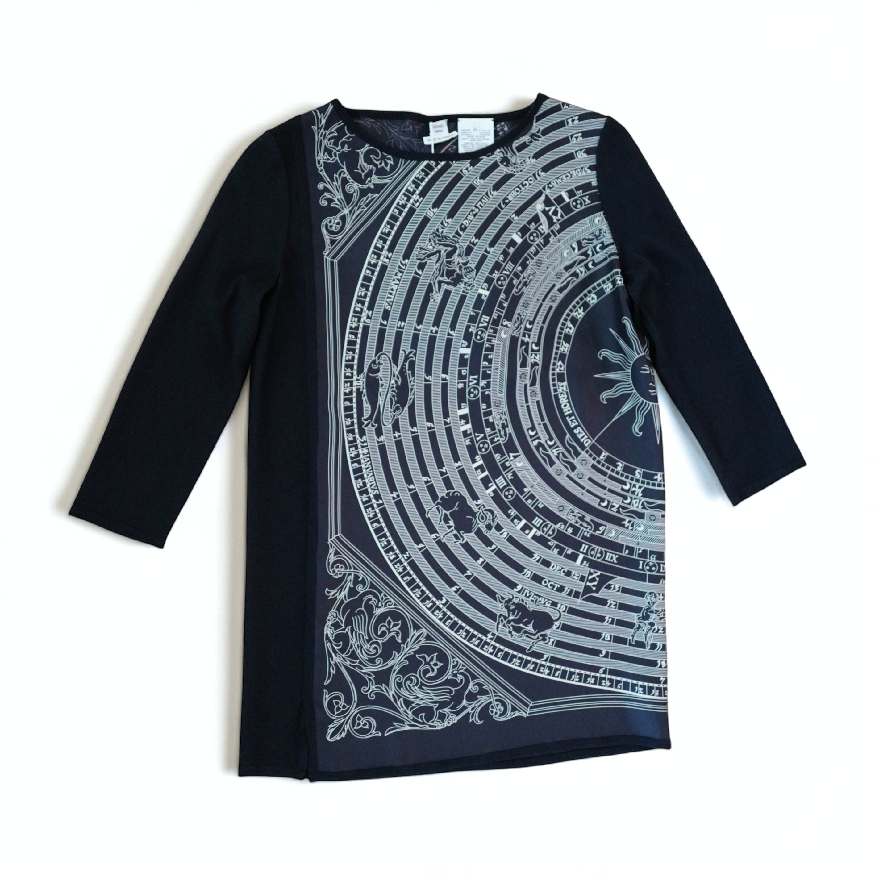NEW Hermes Dress Shirt Astrologie In Noir (black) Size 34