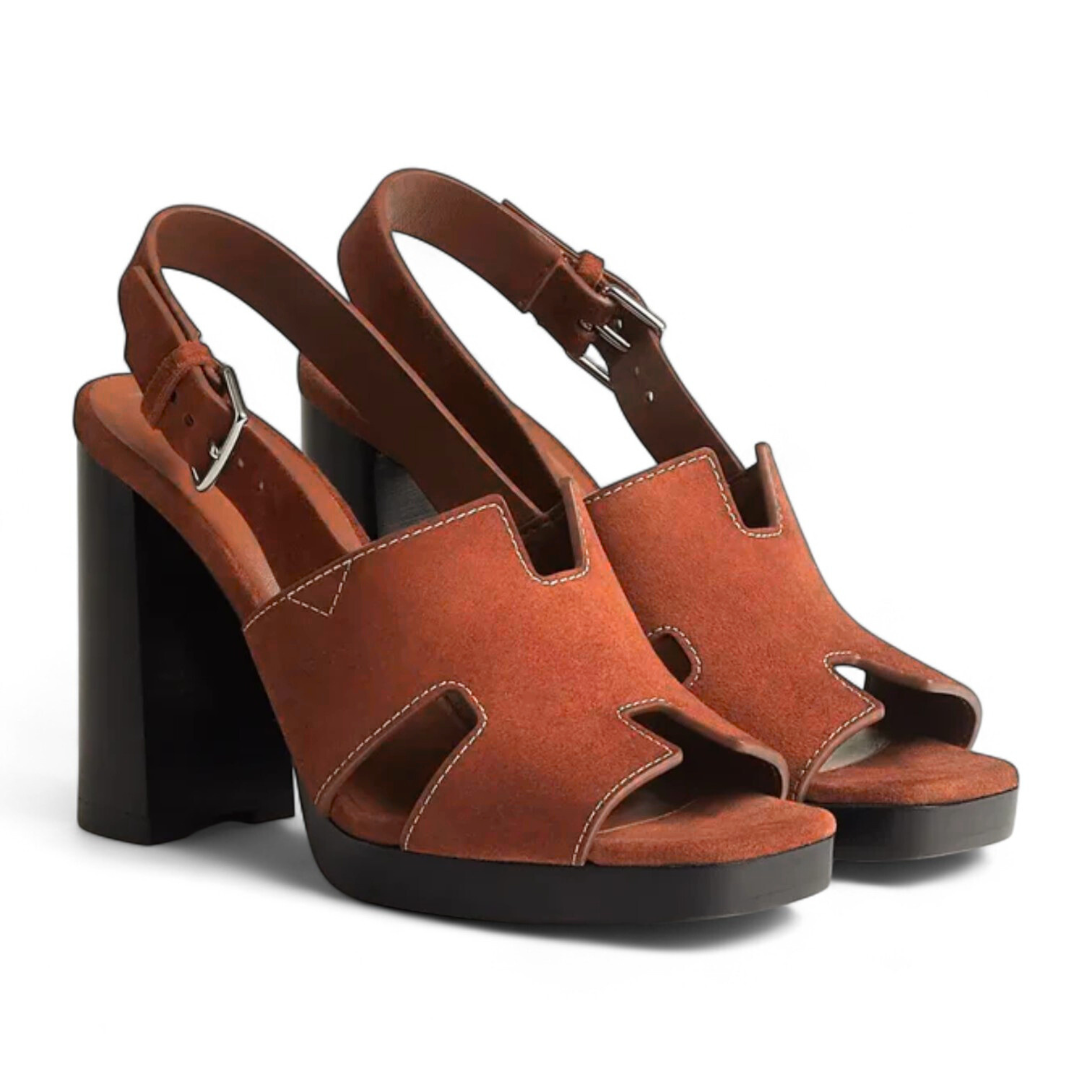 BNIB Hermes Eris 90 Heels Sandal in Gold Color Size 37.5