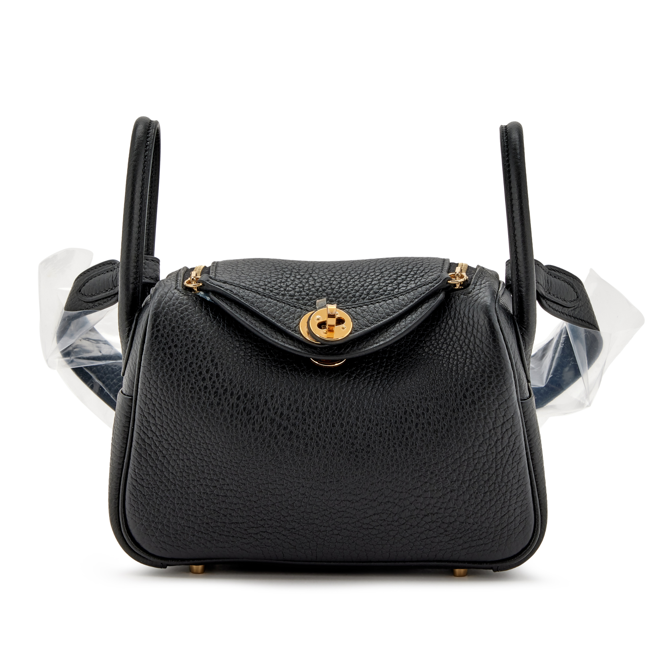 Brand New Hermès Mini Lindy Black Noir Clemence Gold Hardware U 2023
