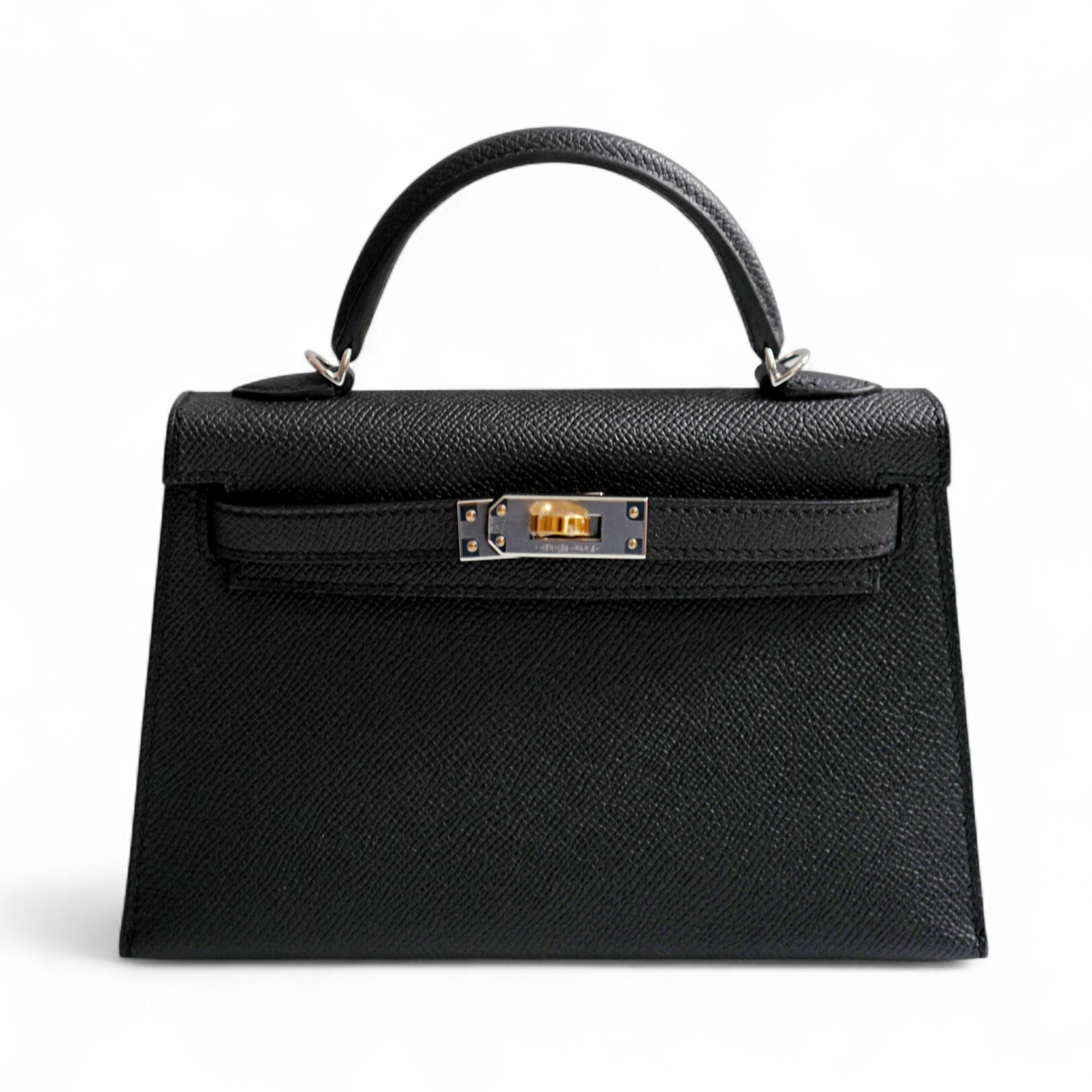 BNIB Hermes Mini Kelly Noir Black Epsom Electrum Hardware 2025