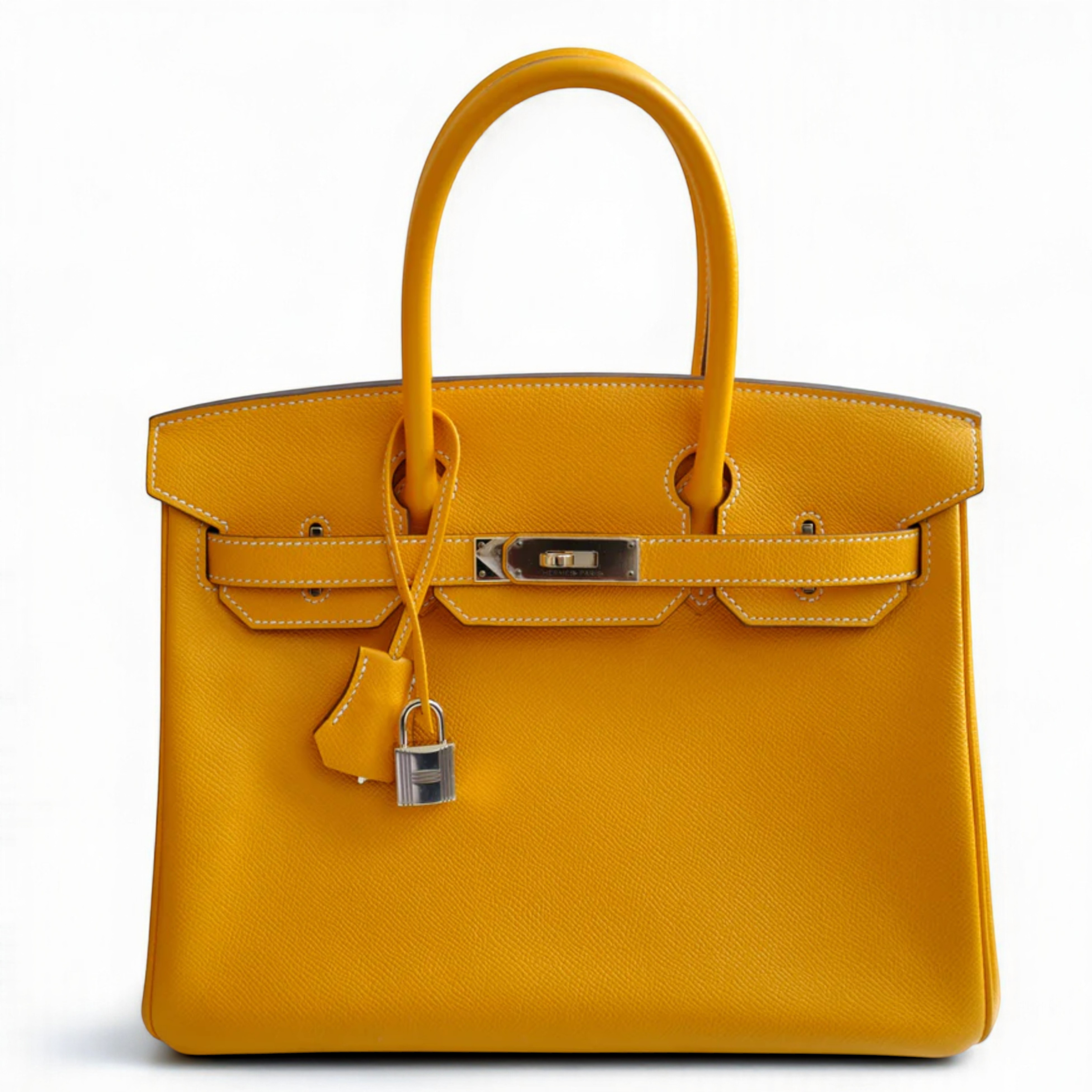 Hermès Birkin 30 Jaune d'Or Epsom Leather Candy Edition Orange Inside & Gold HW
