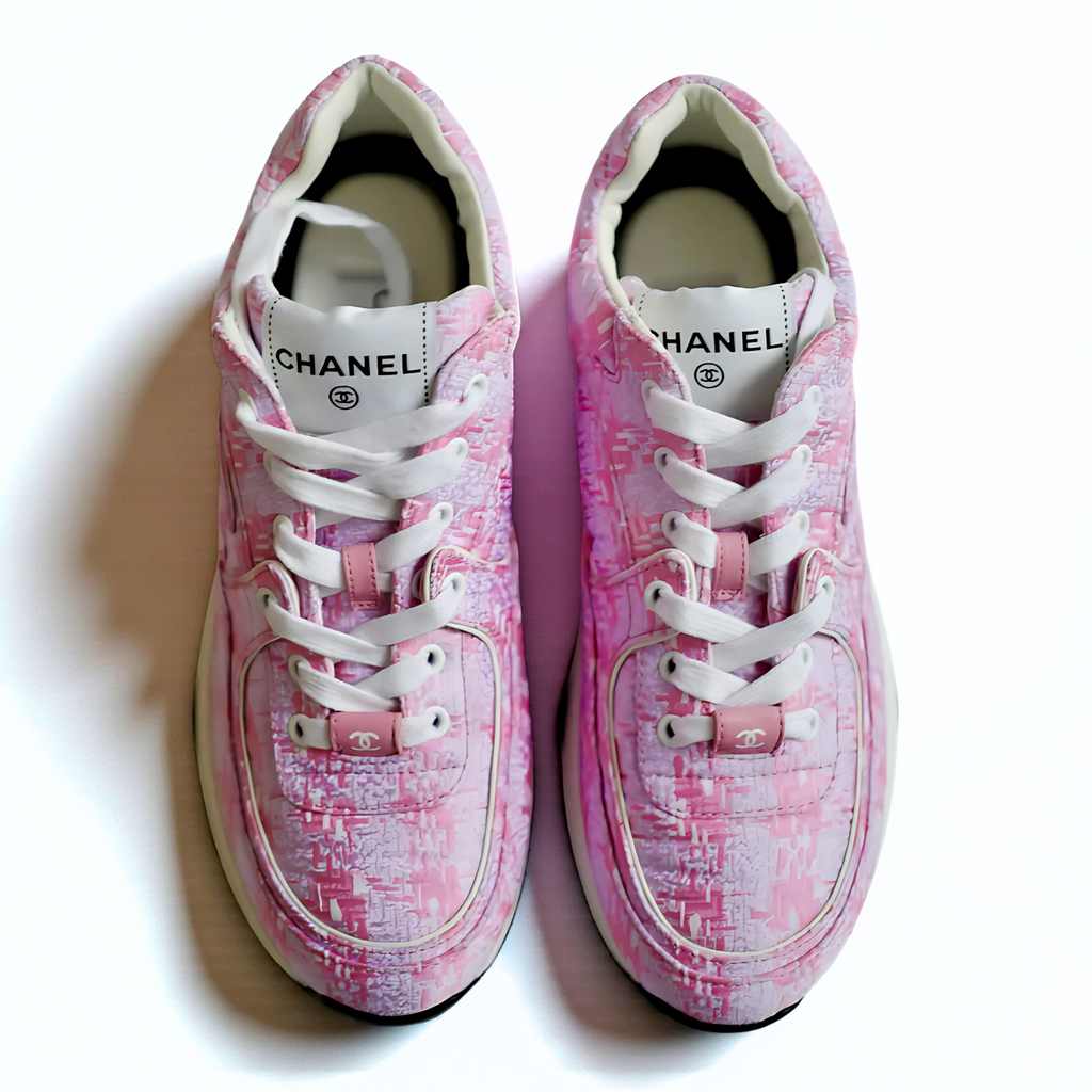 BNIB Chanel 24 Interlocking CC Logo Tweed Chunky Sneakers