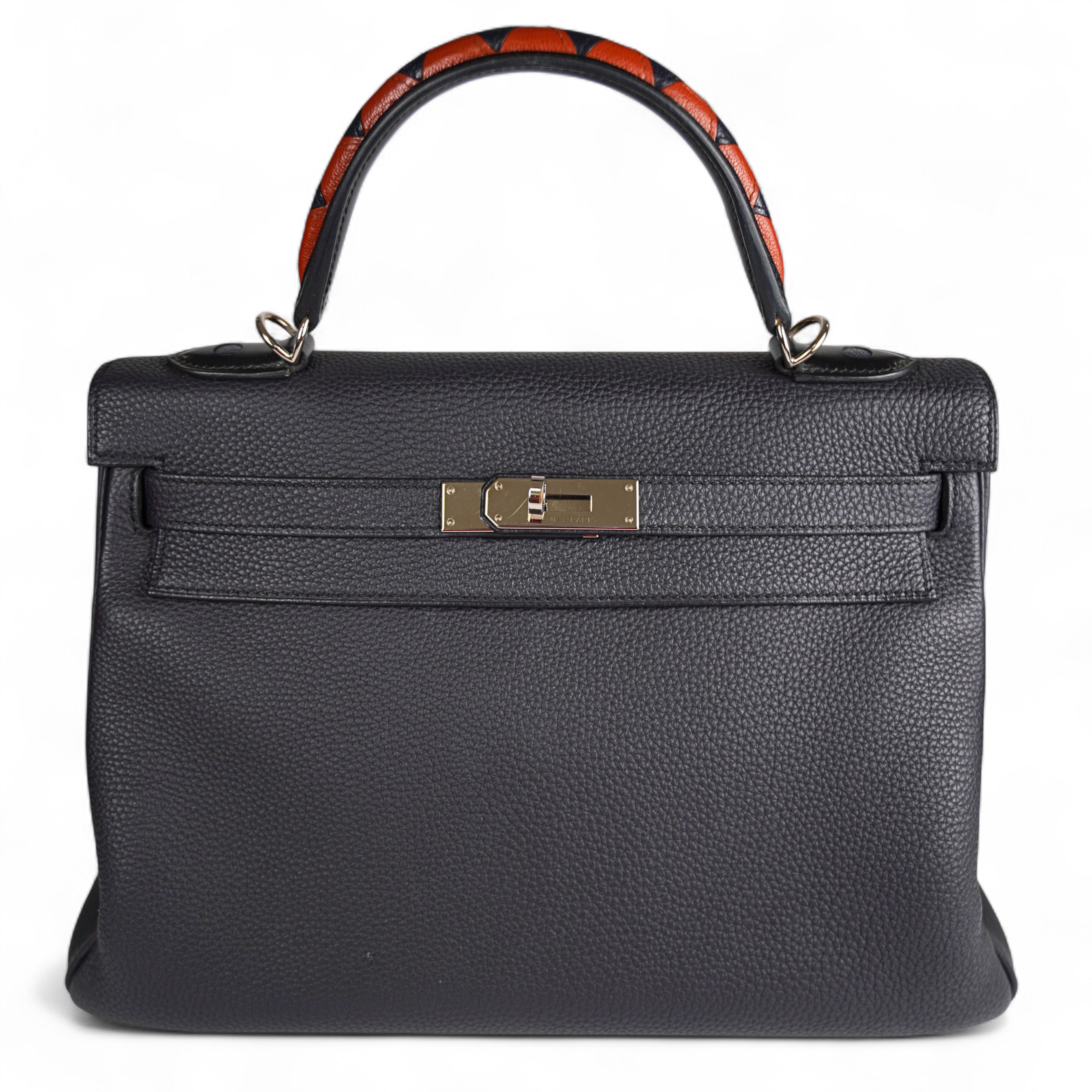 Hermes Kelly Au Galop 32 Bleu Indigo Togo with Palladium HW Limited Edition