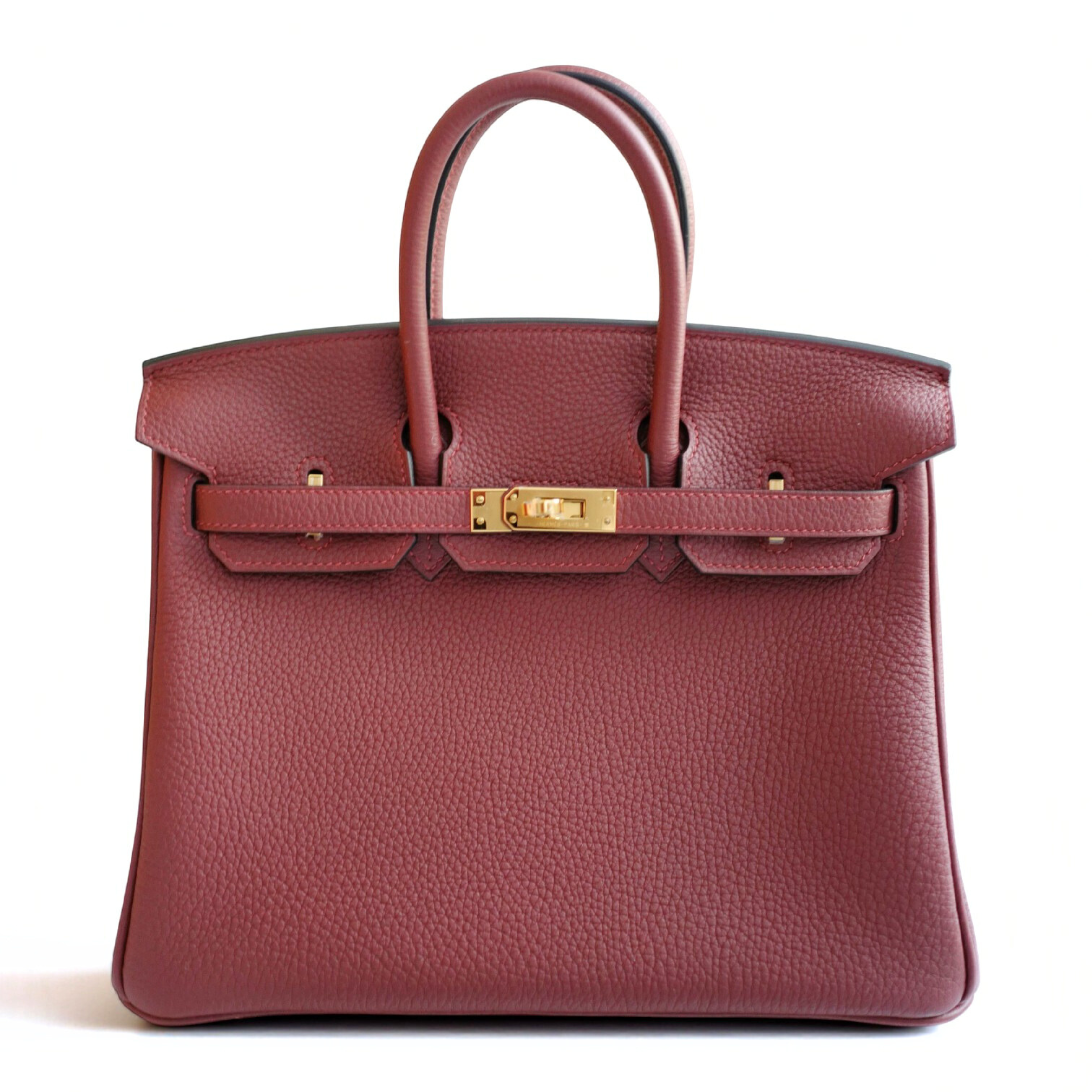 Hermes birkin 25 rouge hermes togo gold hardware brand new 2024 receipt