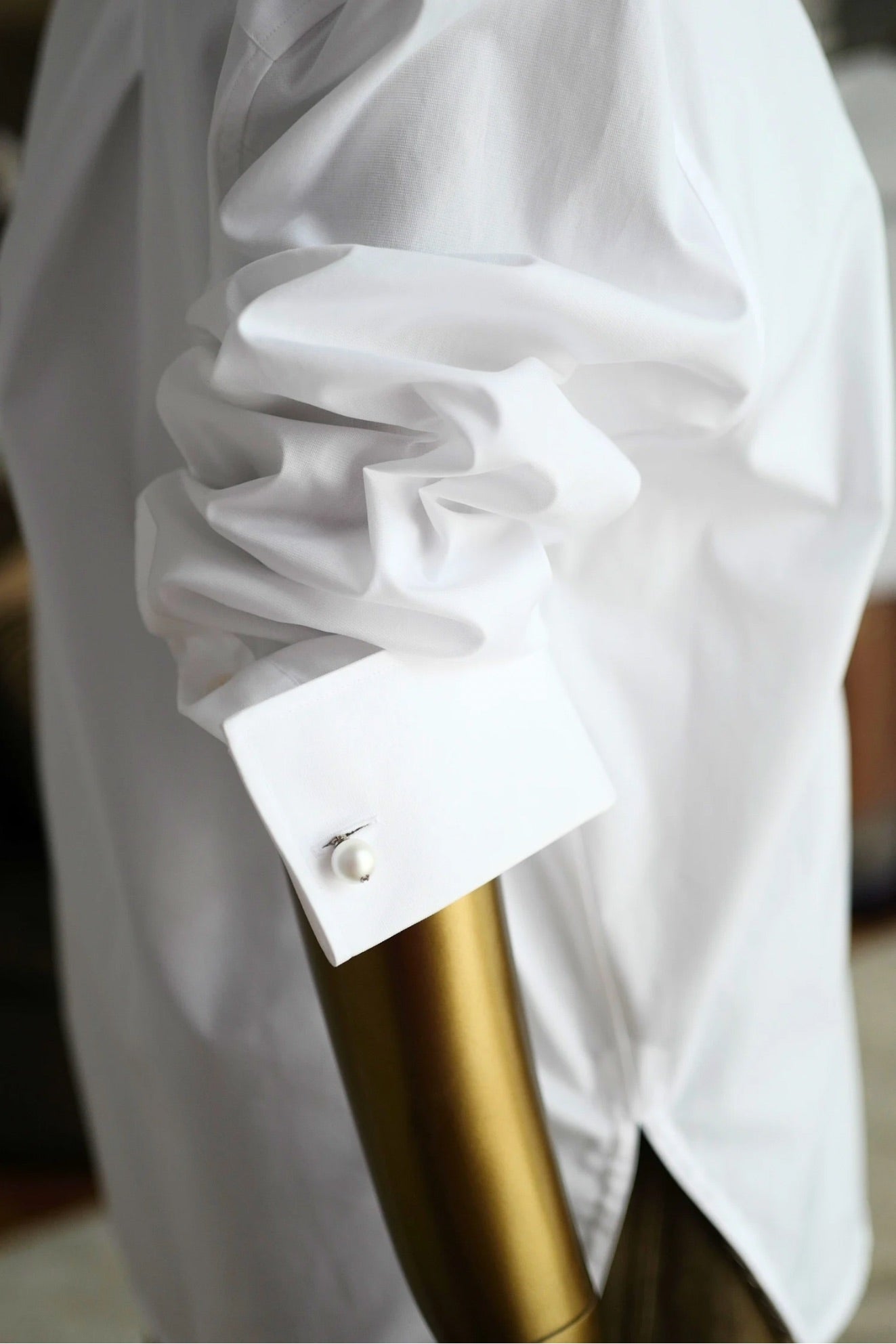 Chanel 26s Long Sleeved Shirt White Cotton with Chain Size 36 Matthieu Blazy’s Spring Summer 2026