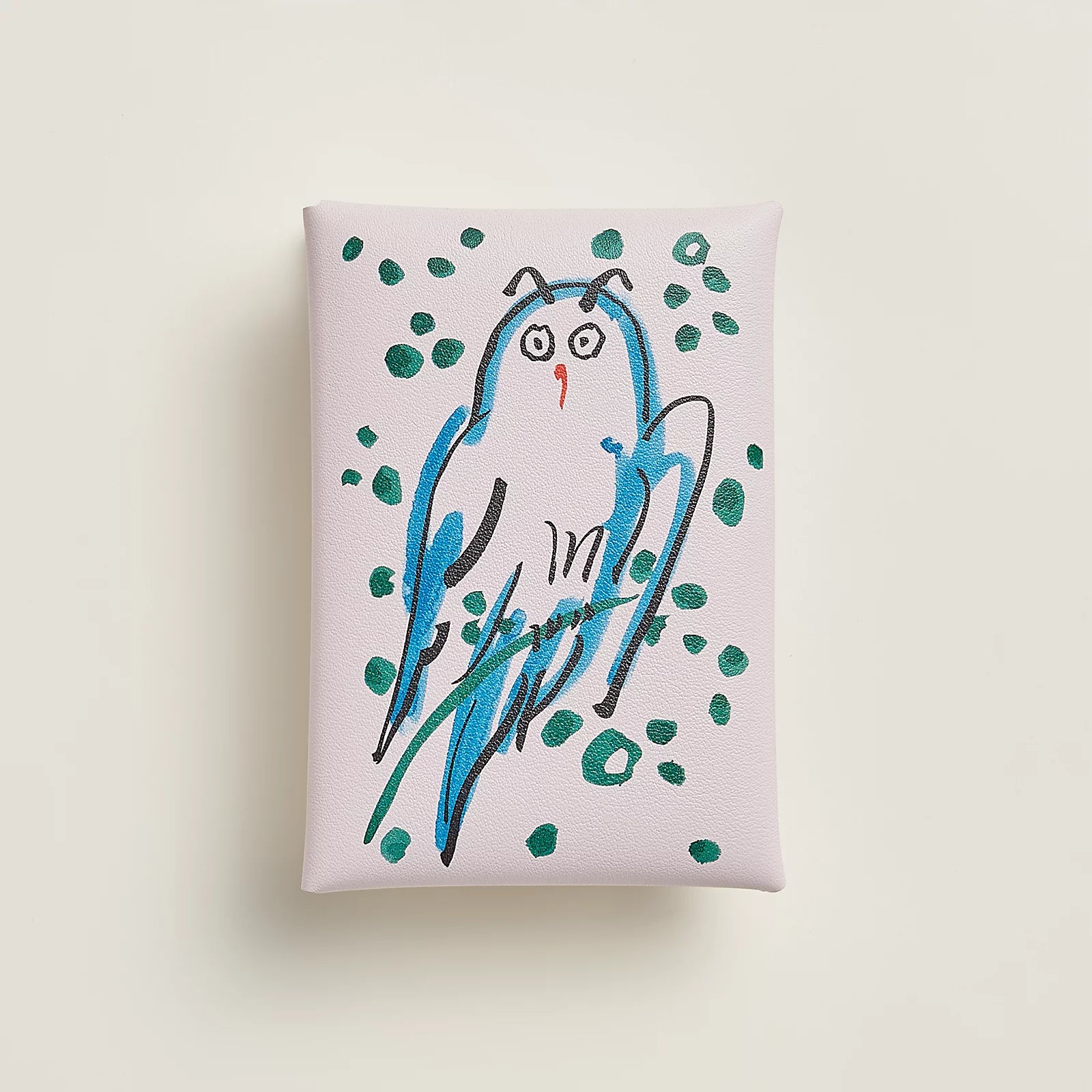 BNIB Hermes Calvi Duo in Spring Owl Veau Swift Card Holder PHW