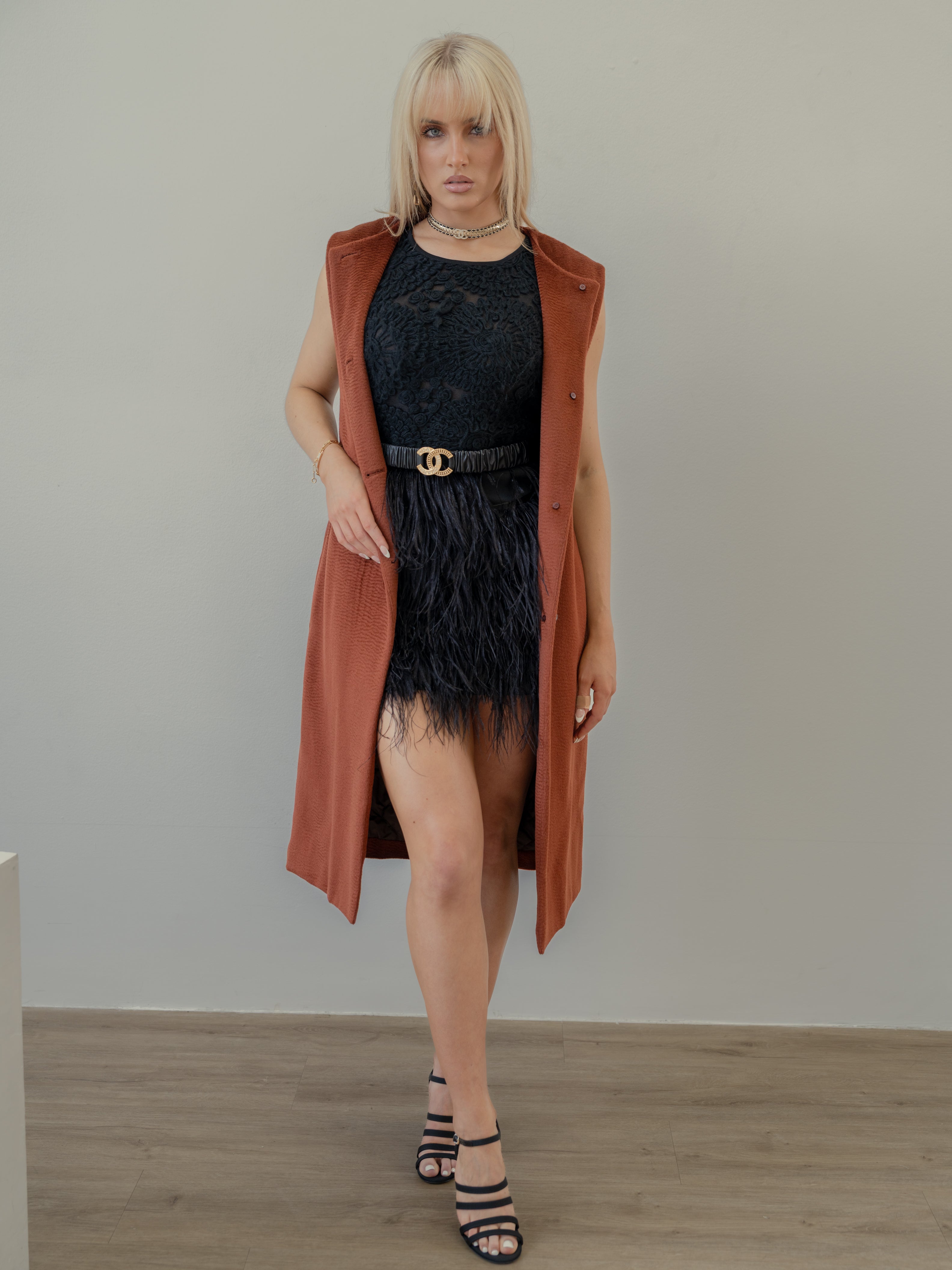 Hermes Gilet Long Vest LZ Rouge De Falun Size 36 NEW $5K Retail