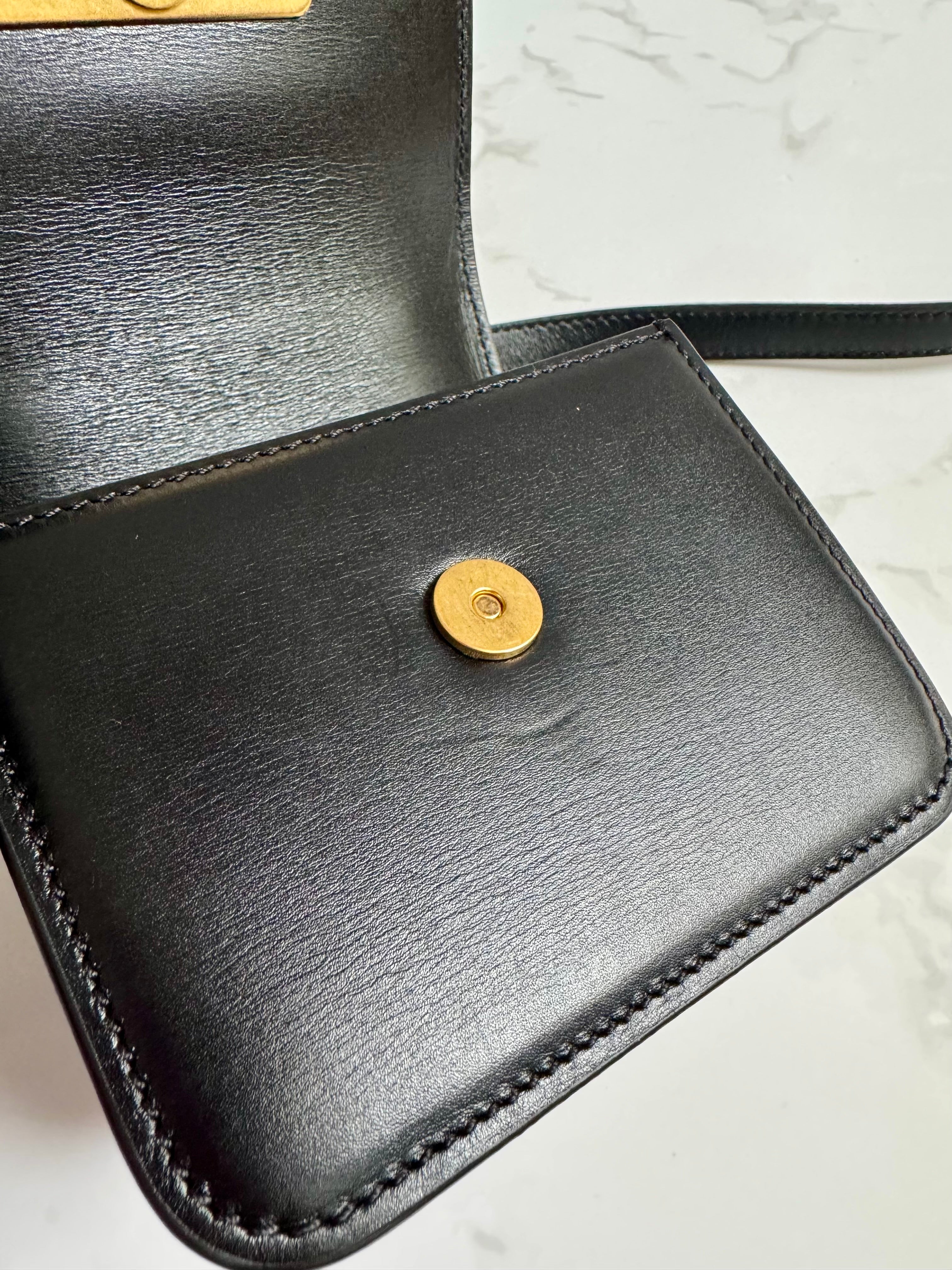 Valentino Shoulder Bag In Black With Vlogo Signature Leather Strap Inc