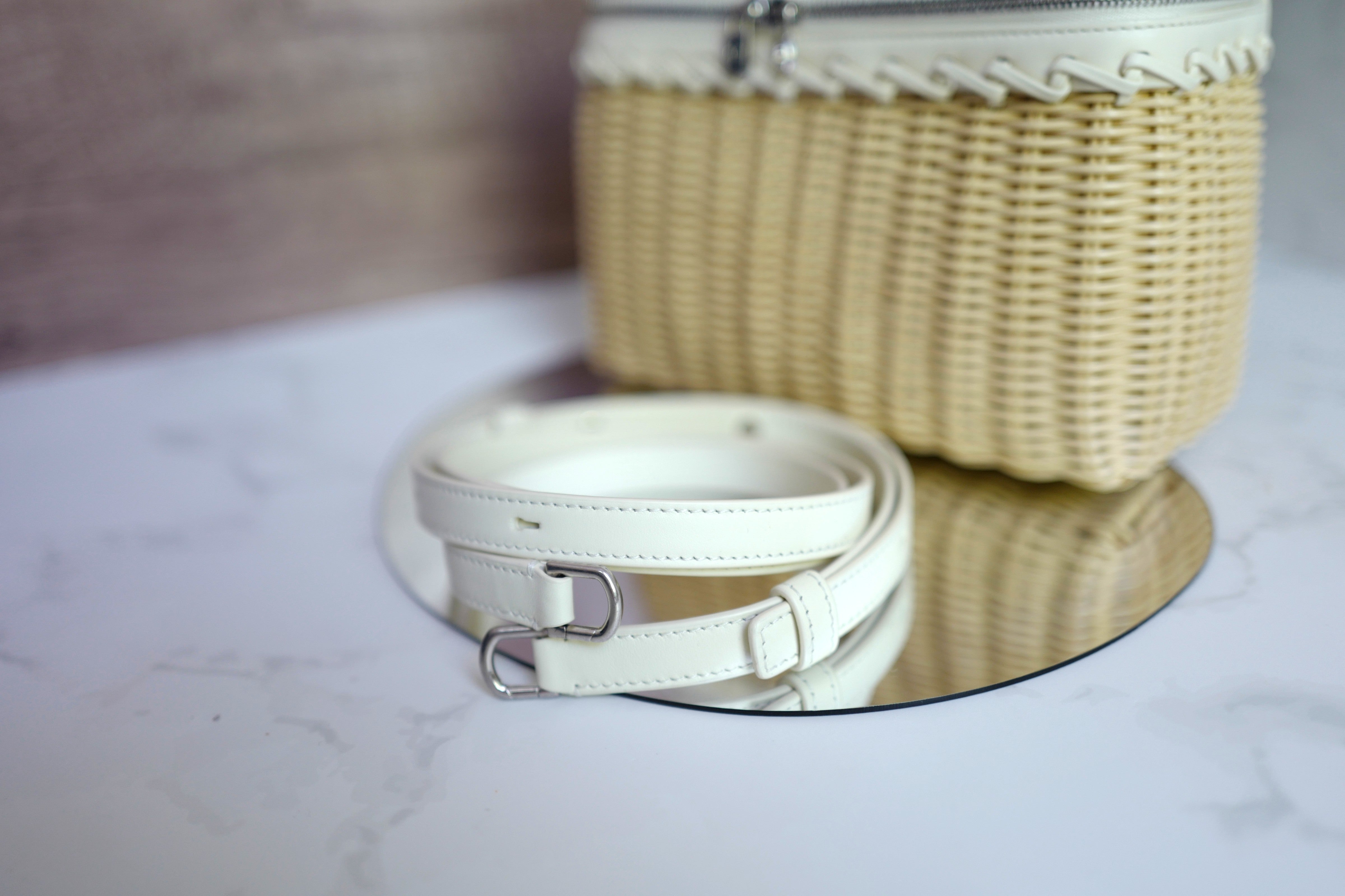 BNIB Loro Piana Extra Pocket L19 North-South Wicker Bag With Crossbody Strap