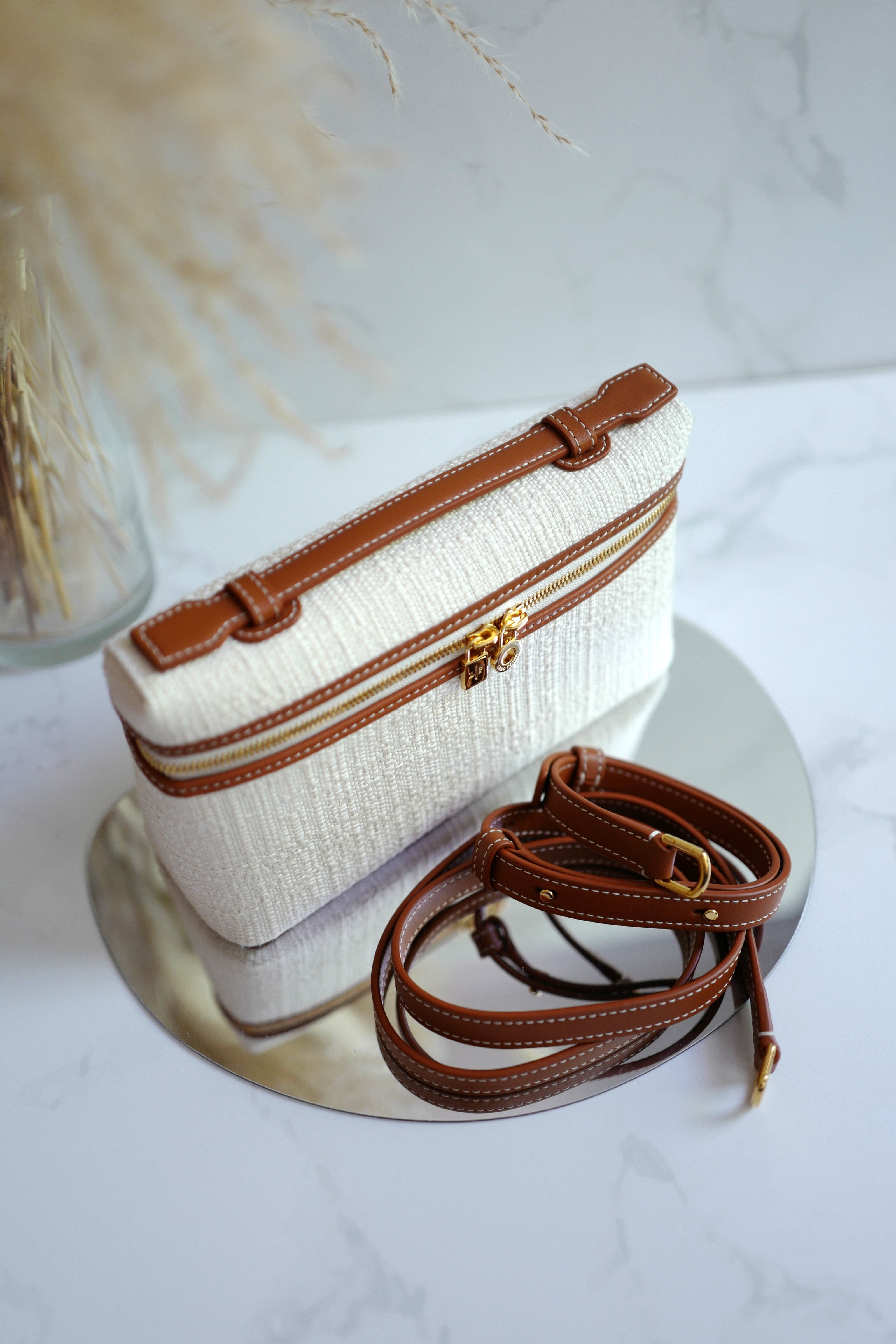 BNIB Loro Piana Extra Pocket L19 in Nougat/Warm Tan/Sun Gold GHW