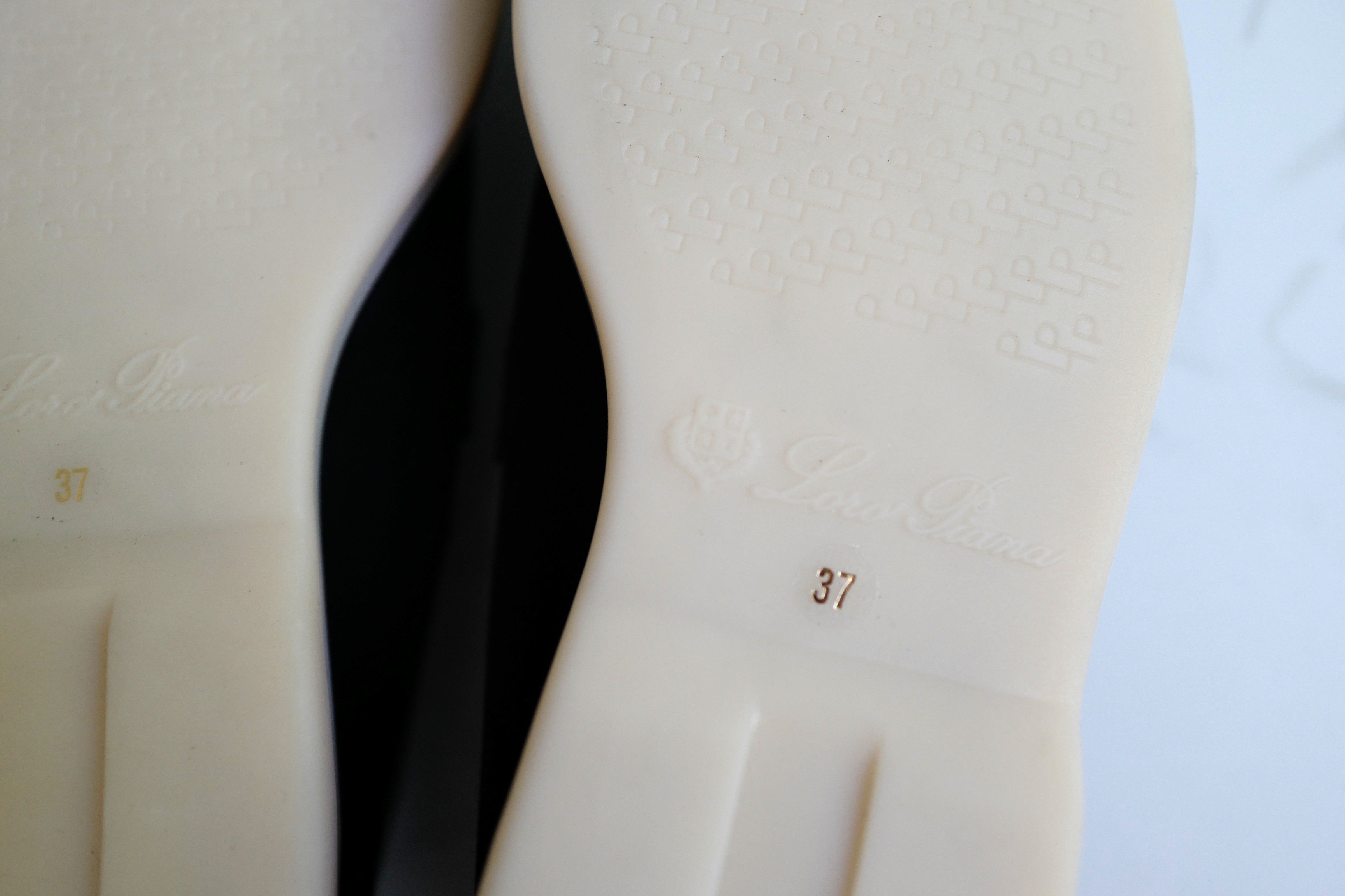 BNIB Loro Piana Summer Charms Walk Loafers In Black Suede Size 37