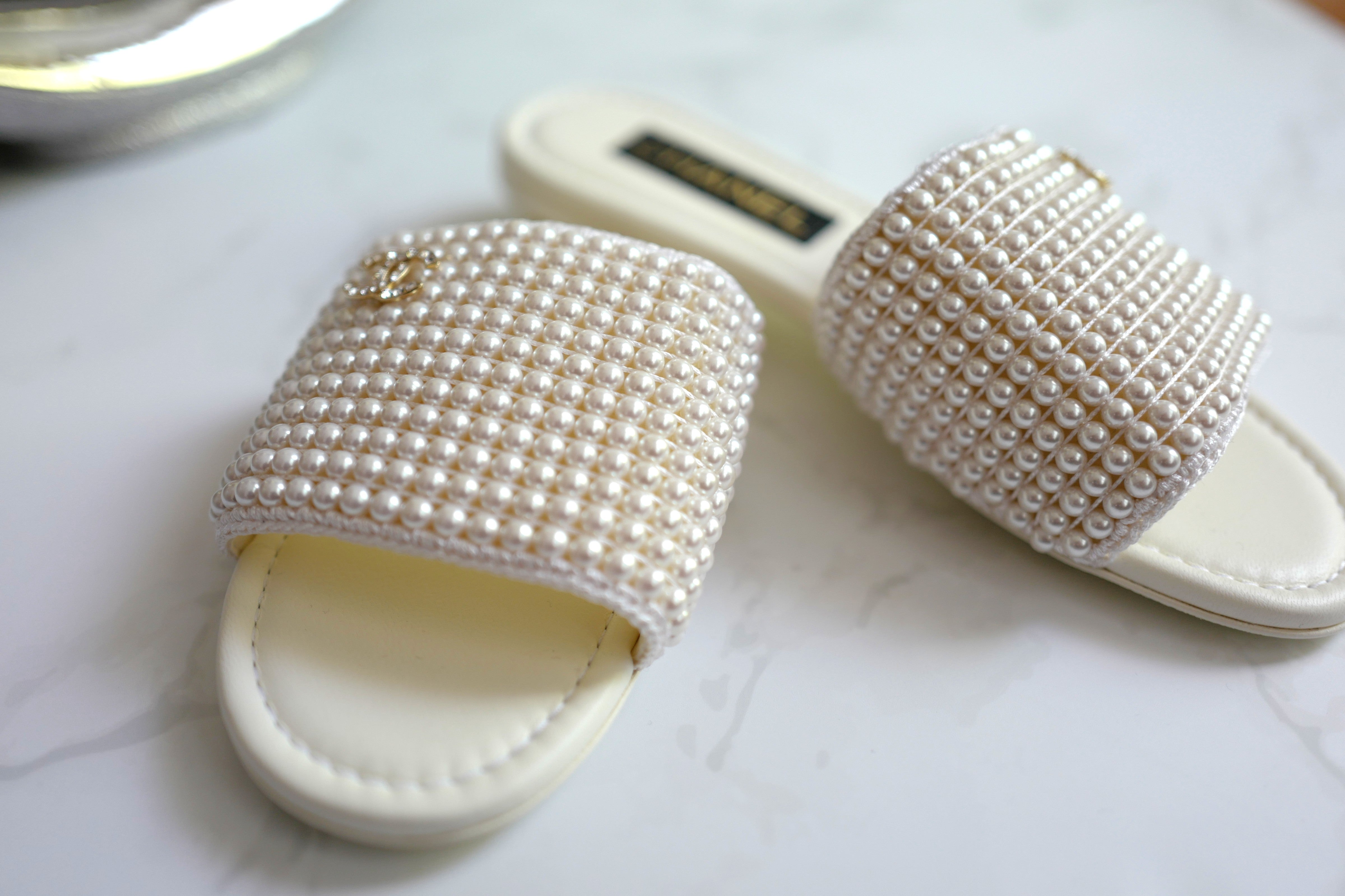 BNIB Chanel Spring Summer Collection 25S Mules Flat With Pearls - Size 38