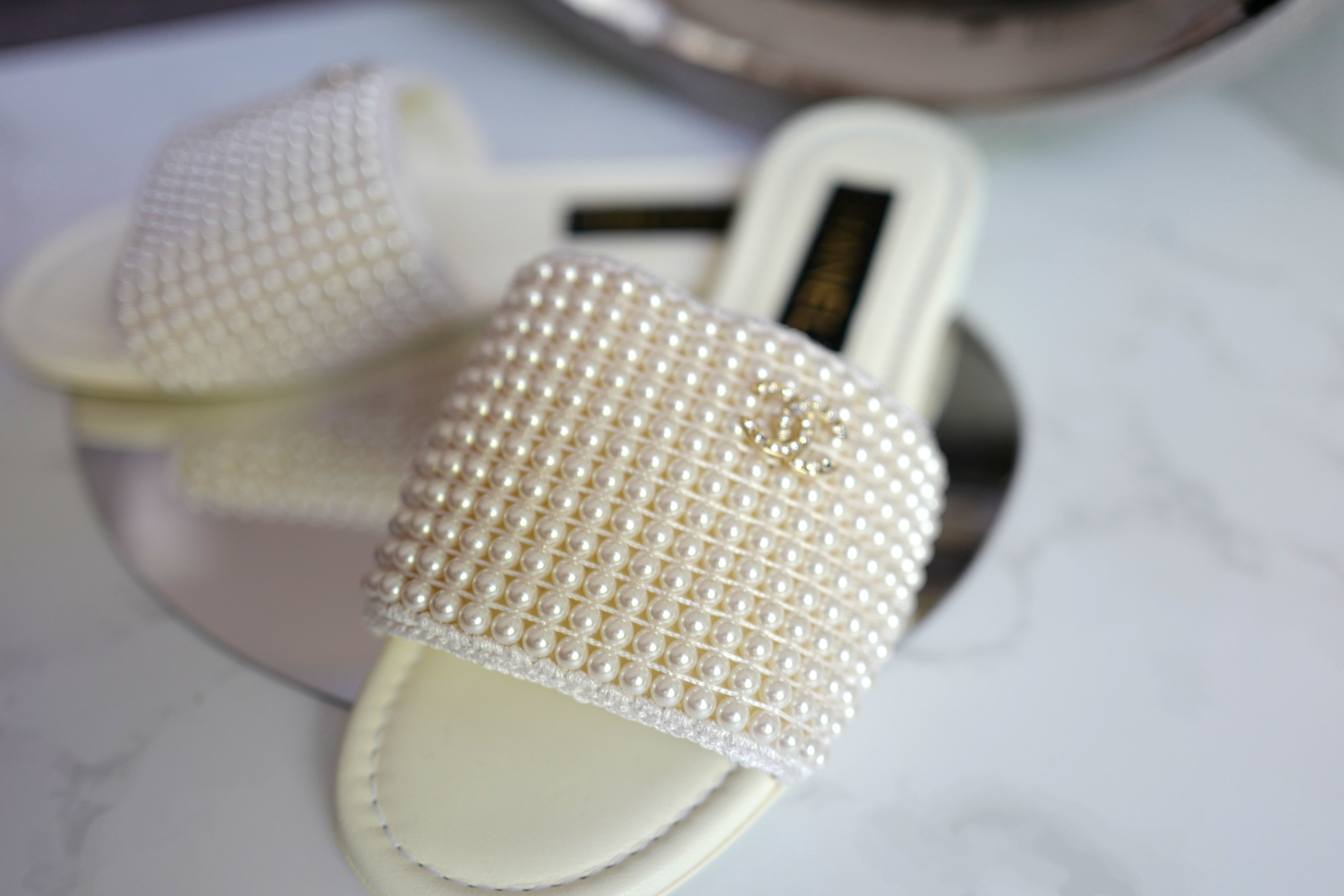 BNIB Chanel Spring Summer Collection 25S Mules Flat With Pearls - Size 38