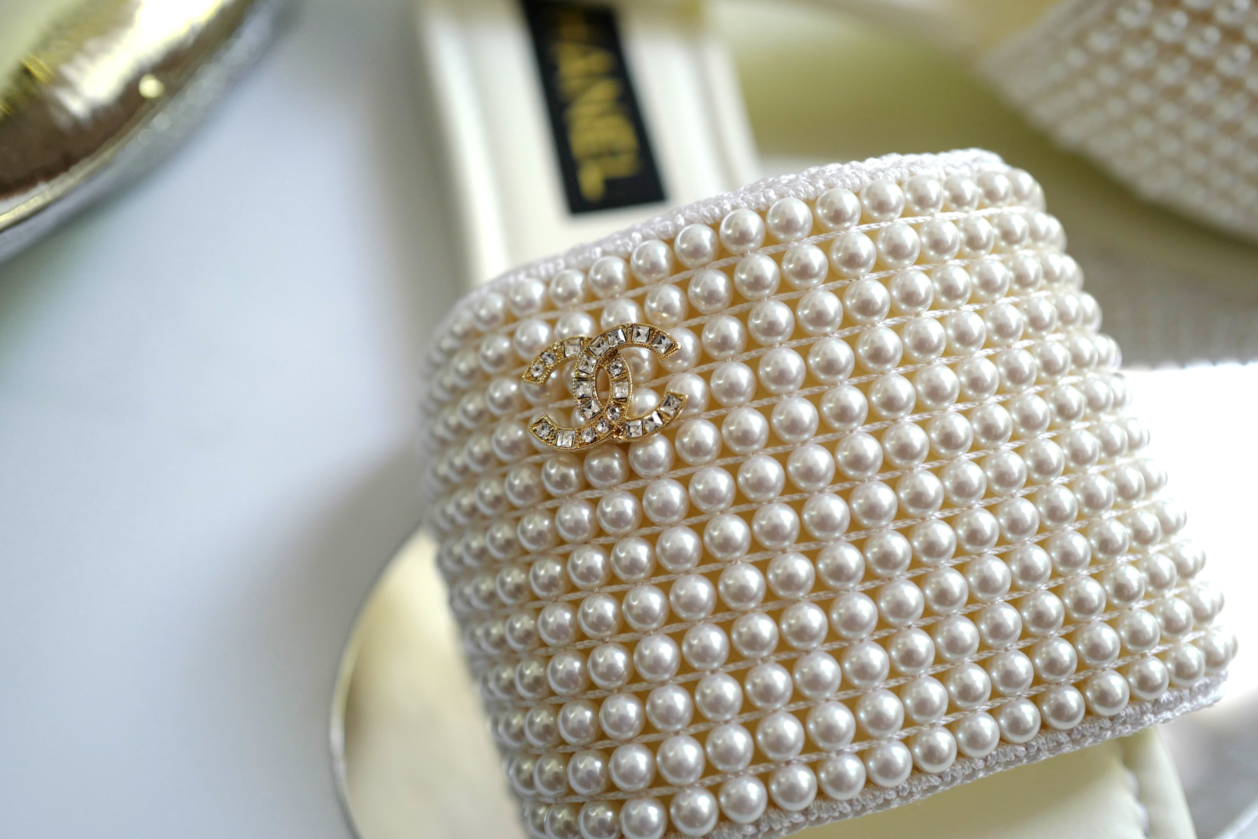 BNIB Chanel Spring Summer Collection 25S Mules Flat With Pearls - Size 38