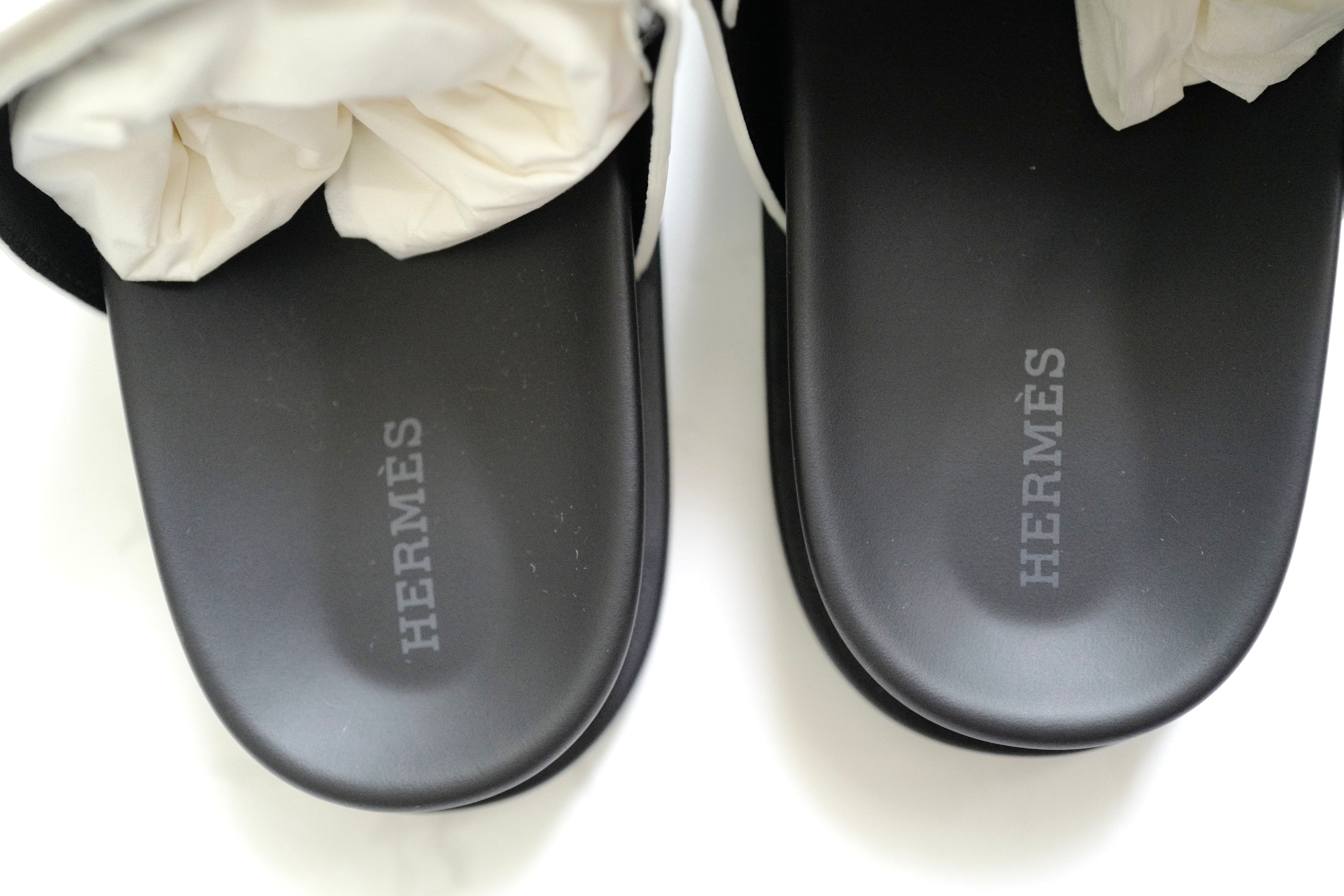 BNIB HERMÈS Chypre Sandals White Niloticus Crocodile Himalaya - Size 3