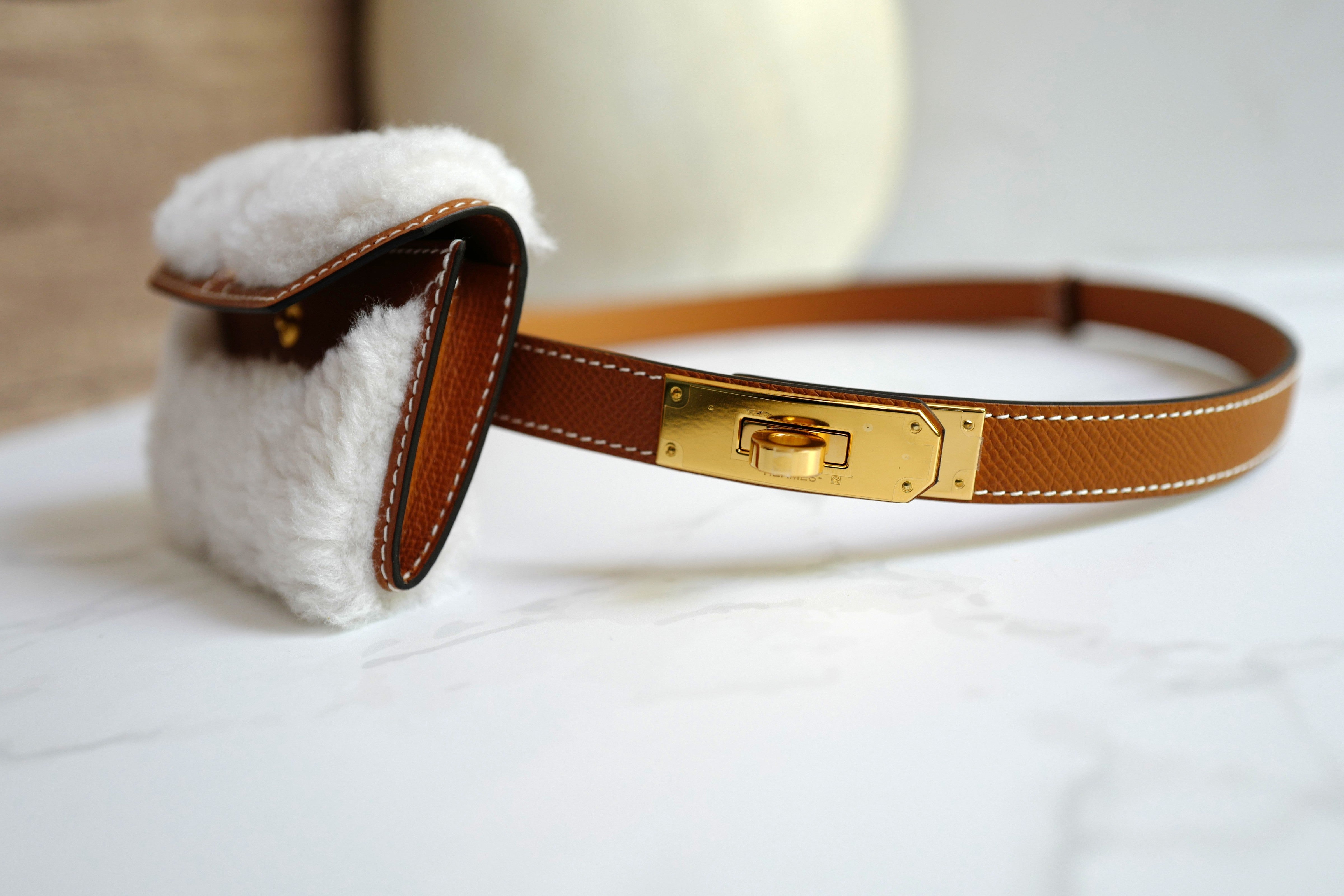 Brand NEW Hermès Kelly 18 Teddy Pocket in Gold / Ecru GHW W Stamp 2025