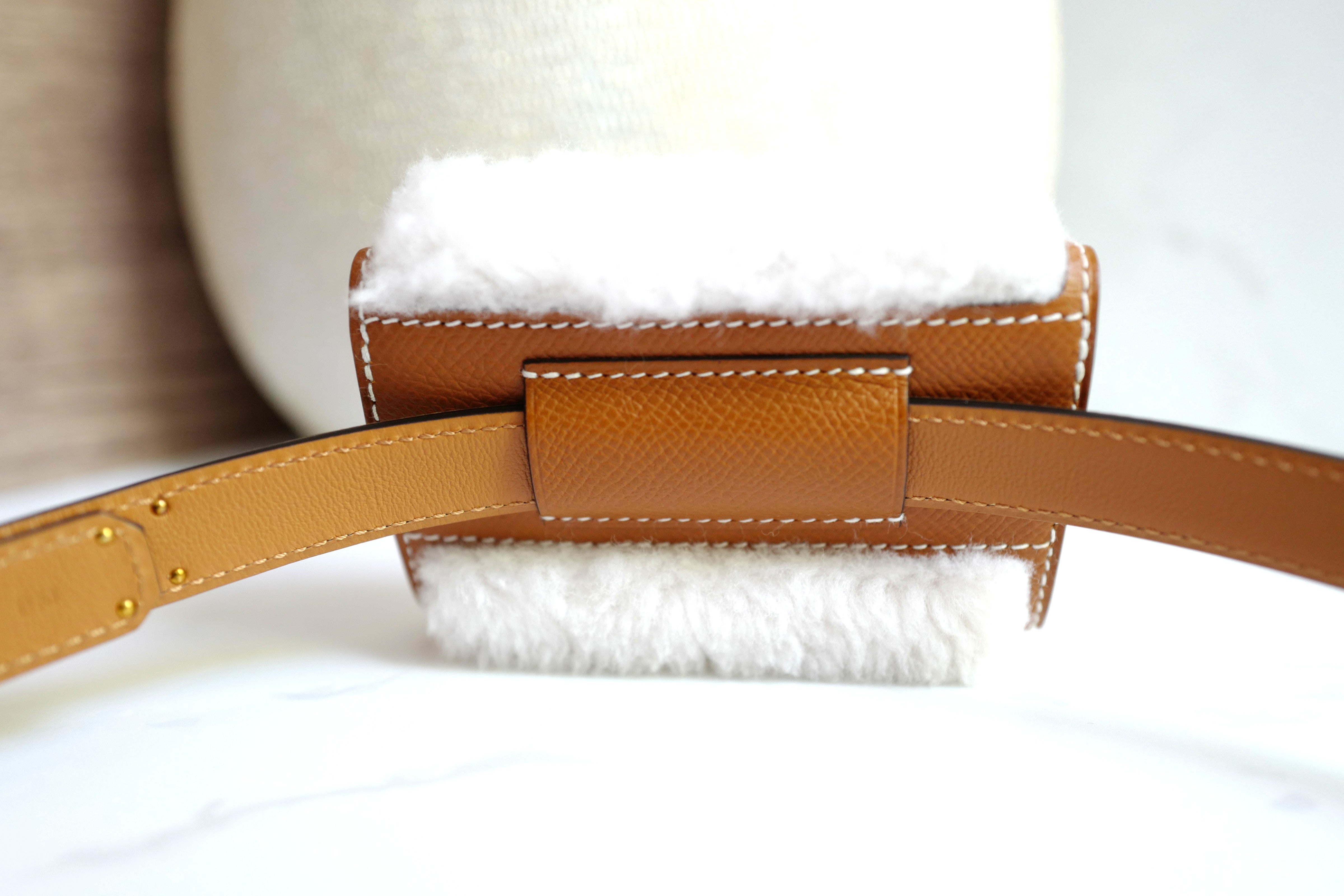 Brand NEW Hermès Kelly 18 Teddy Pocket in Gold / Ecru GHW W Stamp 2025