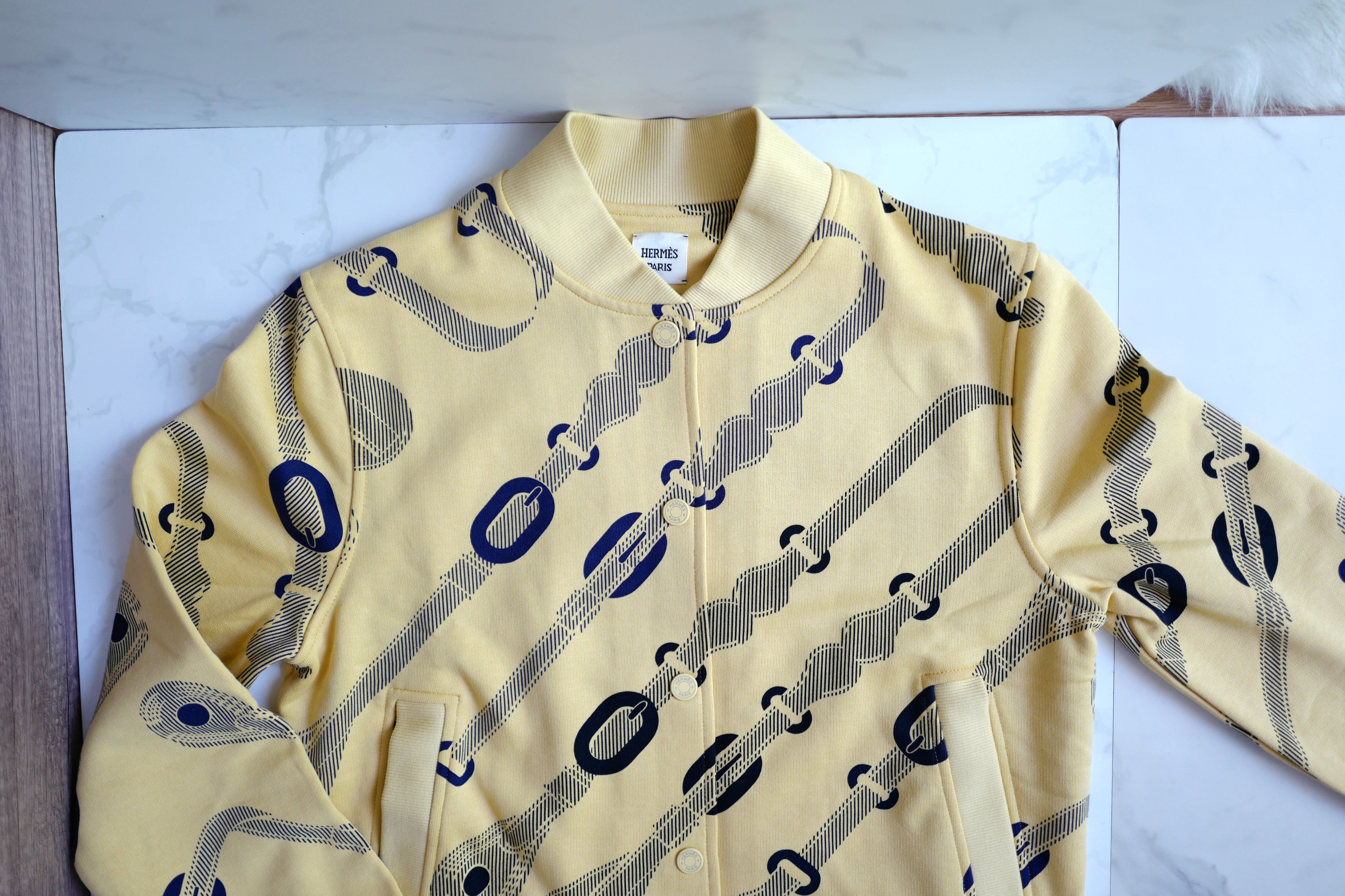 NEW Hermès Varsity Jacket “Coaching Remix” in Jaune Labido