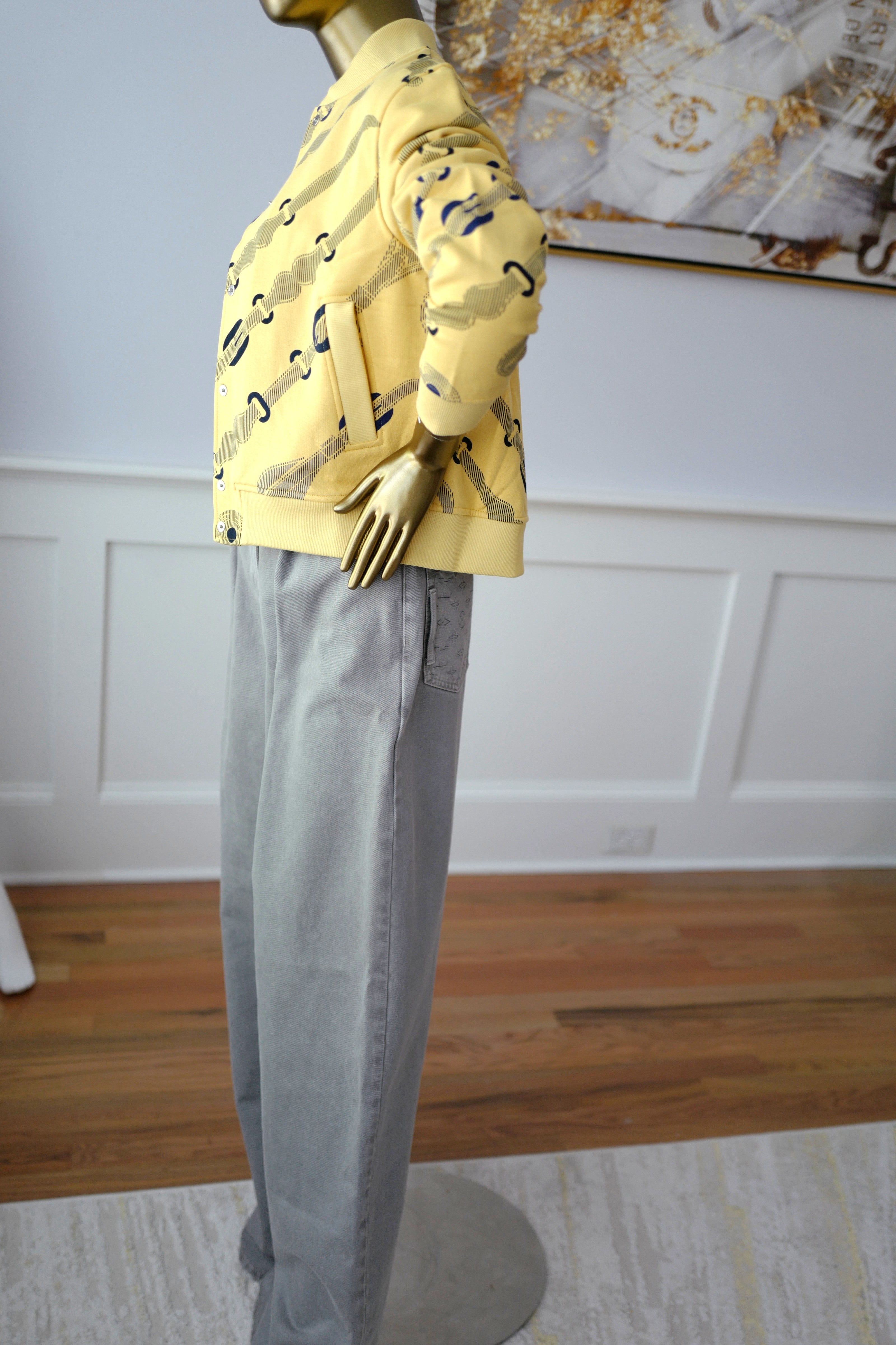 NEW Hermès Varsity Jacket “Coaching Remix” in Jaune Labido Size 38