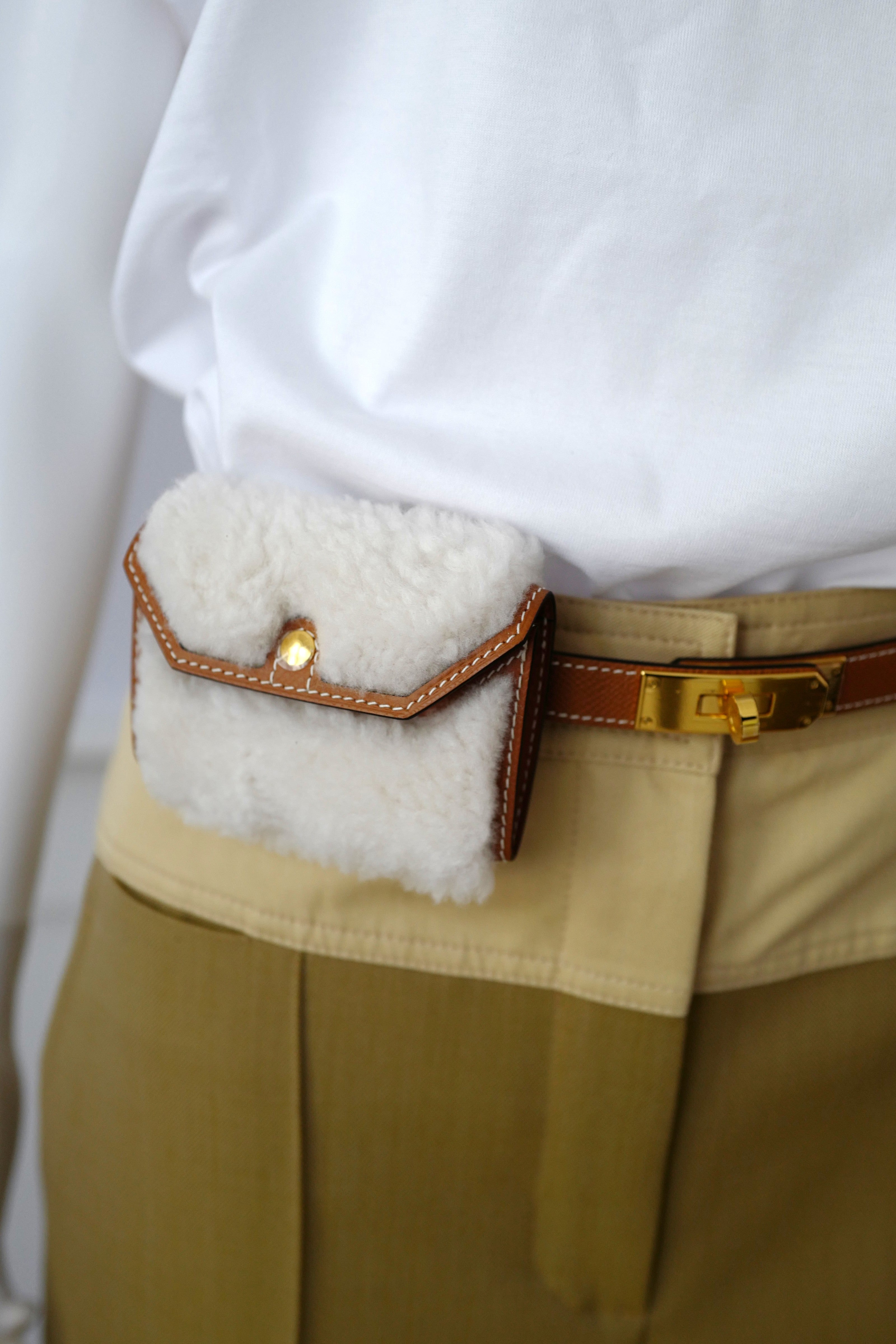 Brand NEW Hermès Kelly 18 Teddy Pocket in Gold / Ecru GHW W Stamp 2025
