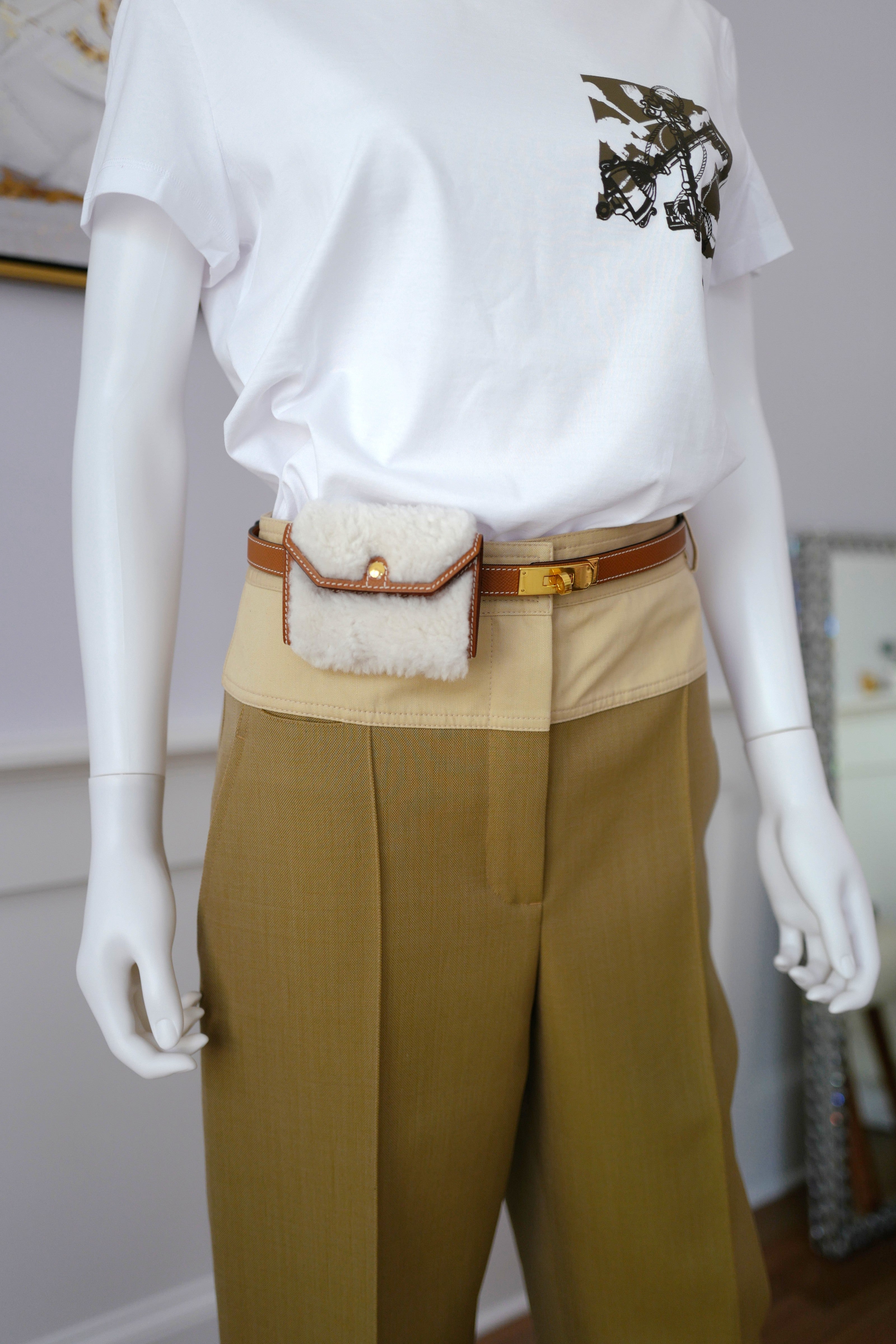 Brand NEW Hermès Kelly 18 Teddy Pocket in Gold / Ecru GHW W Stamp 2025