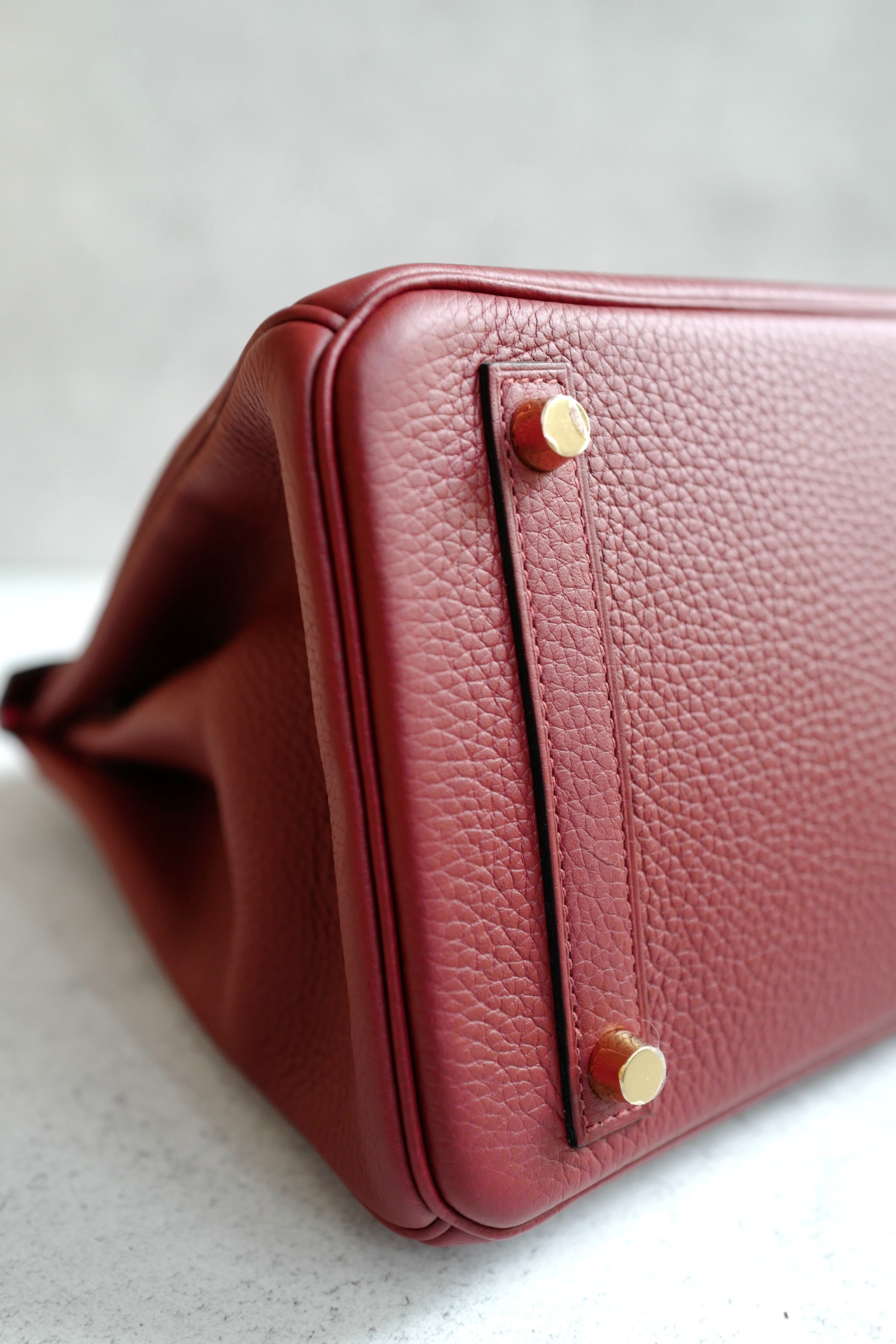 NEW Hermes Birkin 30 Touch Rouge H/Rose Azalea Clemence/Sombrero Gold HW #D 2021