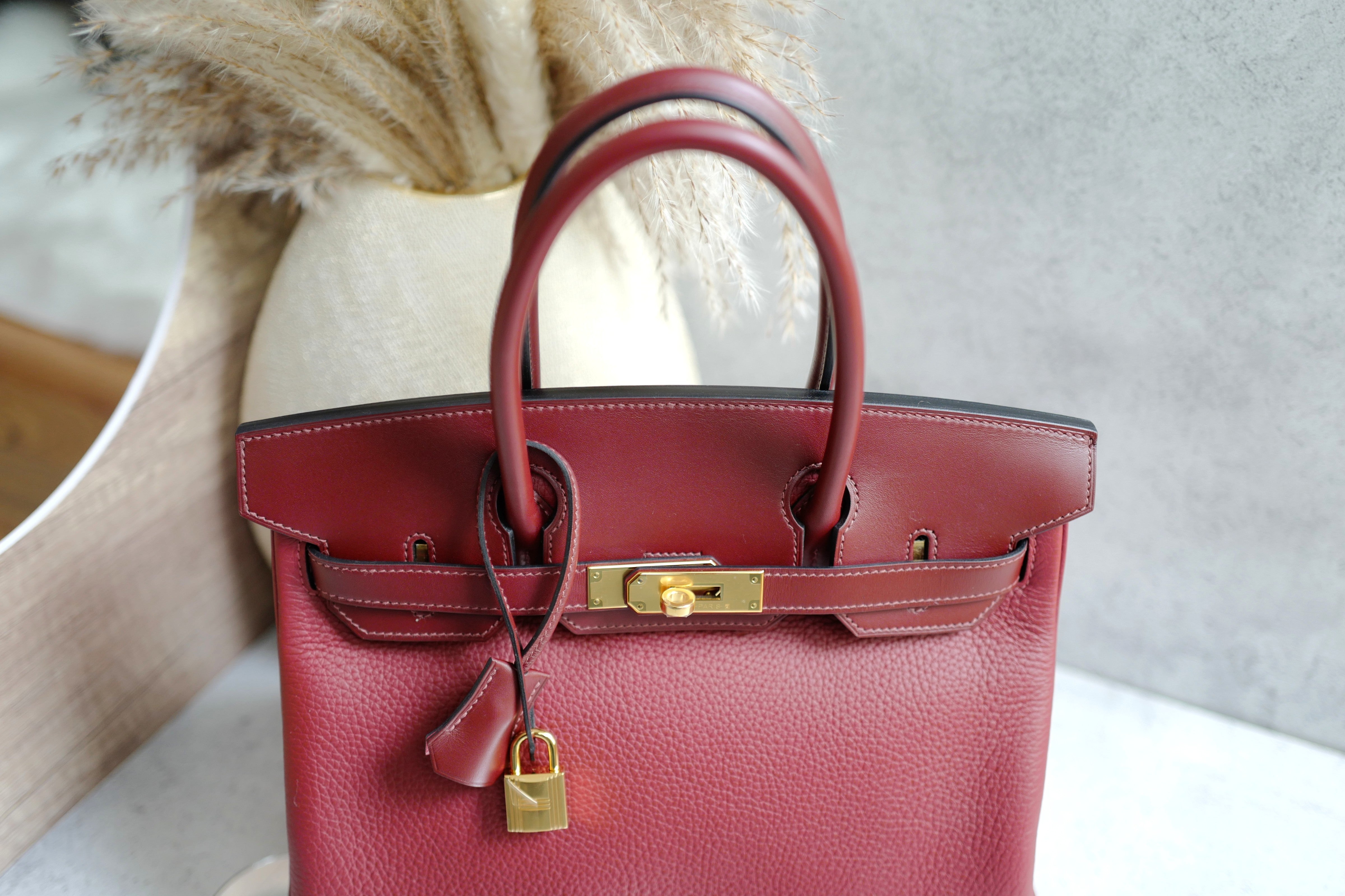 NEW Hermes Birkin 30 Touch Rouge H/Rose Azalea Clemence/Sombrero Gold HW #D 2021