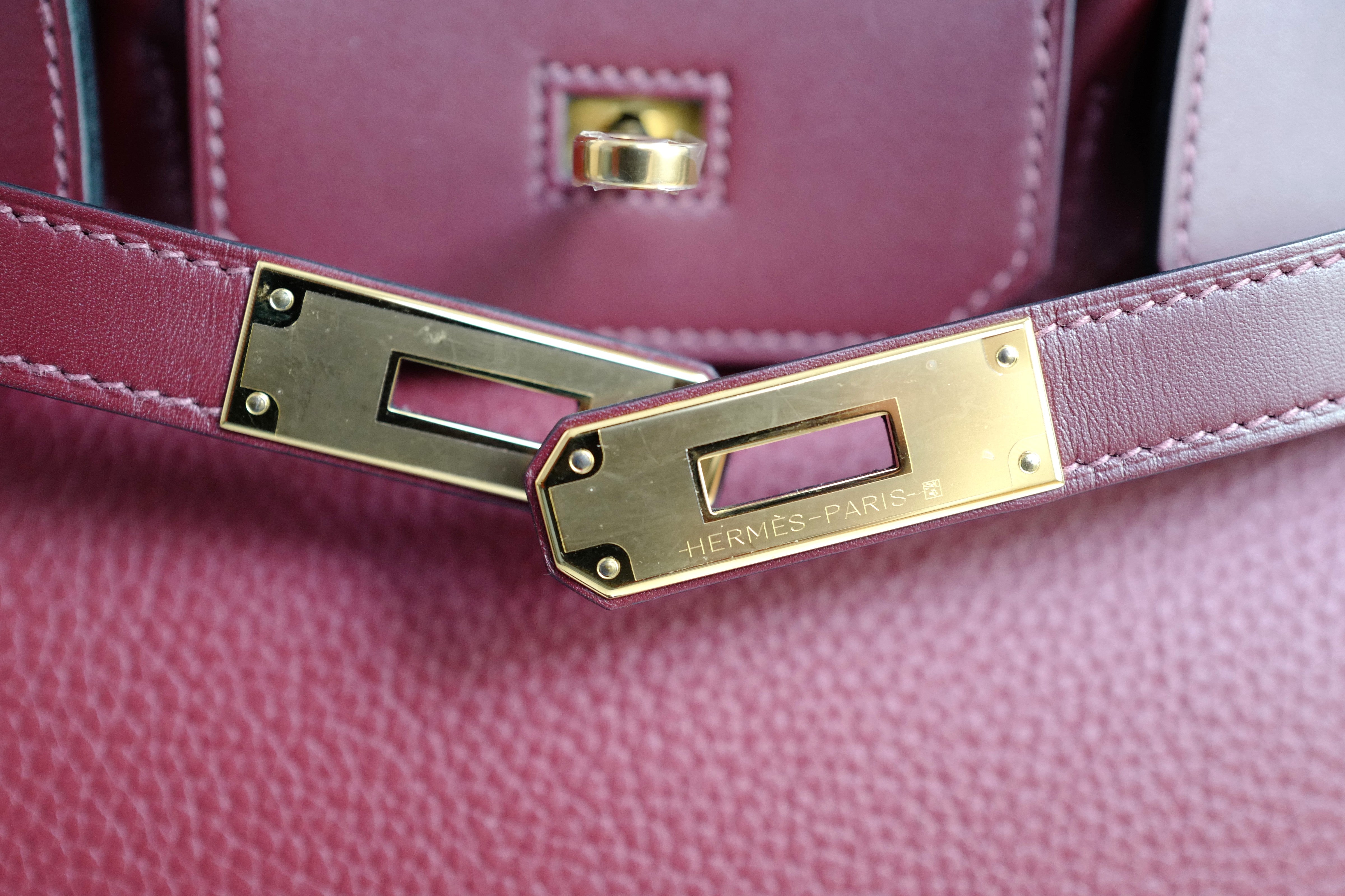 NEW Hermes Birkin 30 Touch Rouge H/Rose Azalea Clemence/Sombrero Gold HW #D 2021