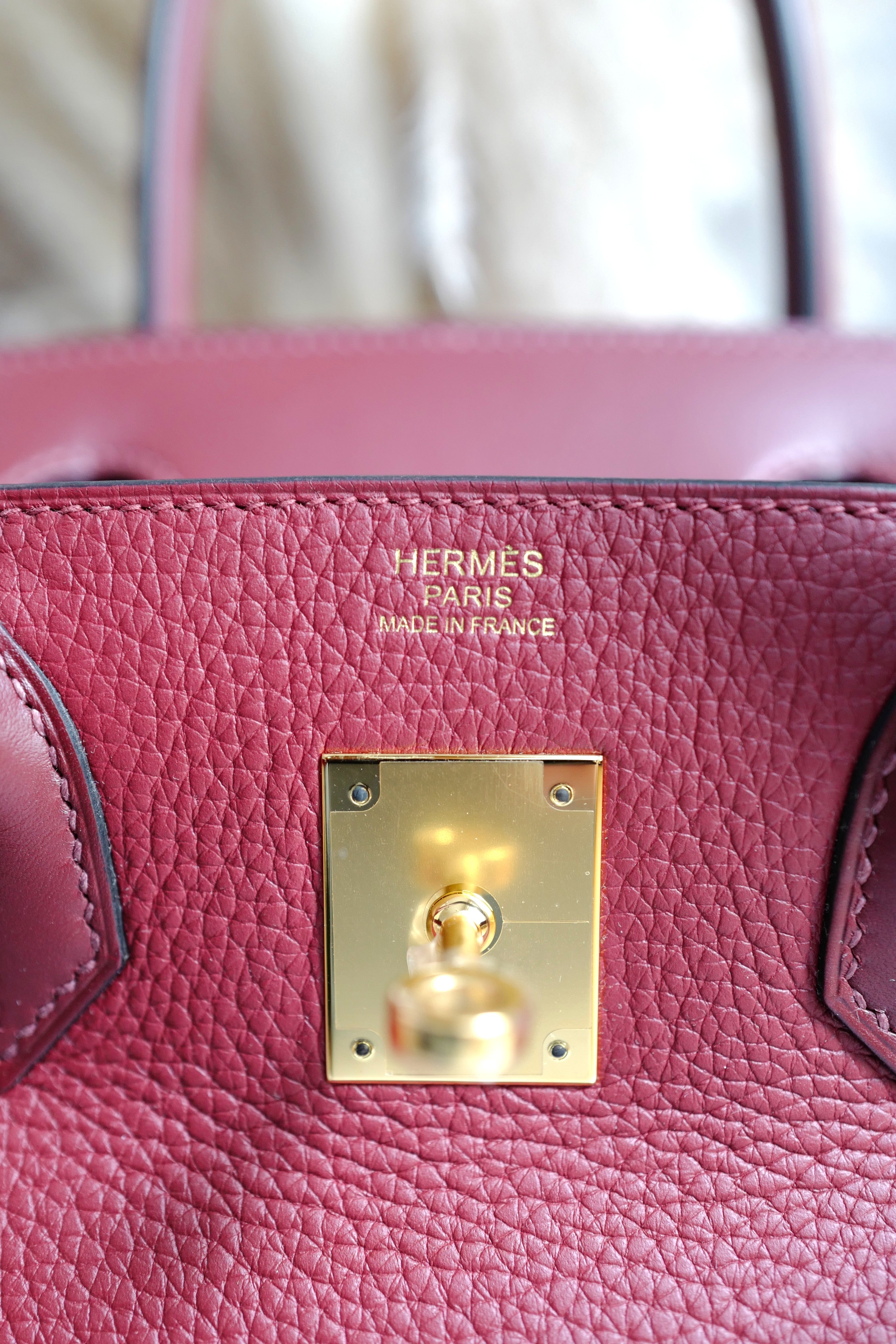 NEW Hermes Birkin 30 Touch Rouge H/Rose Azalea Clemence/Sombrero Gold HW #D 2021