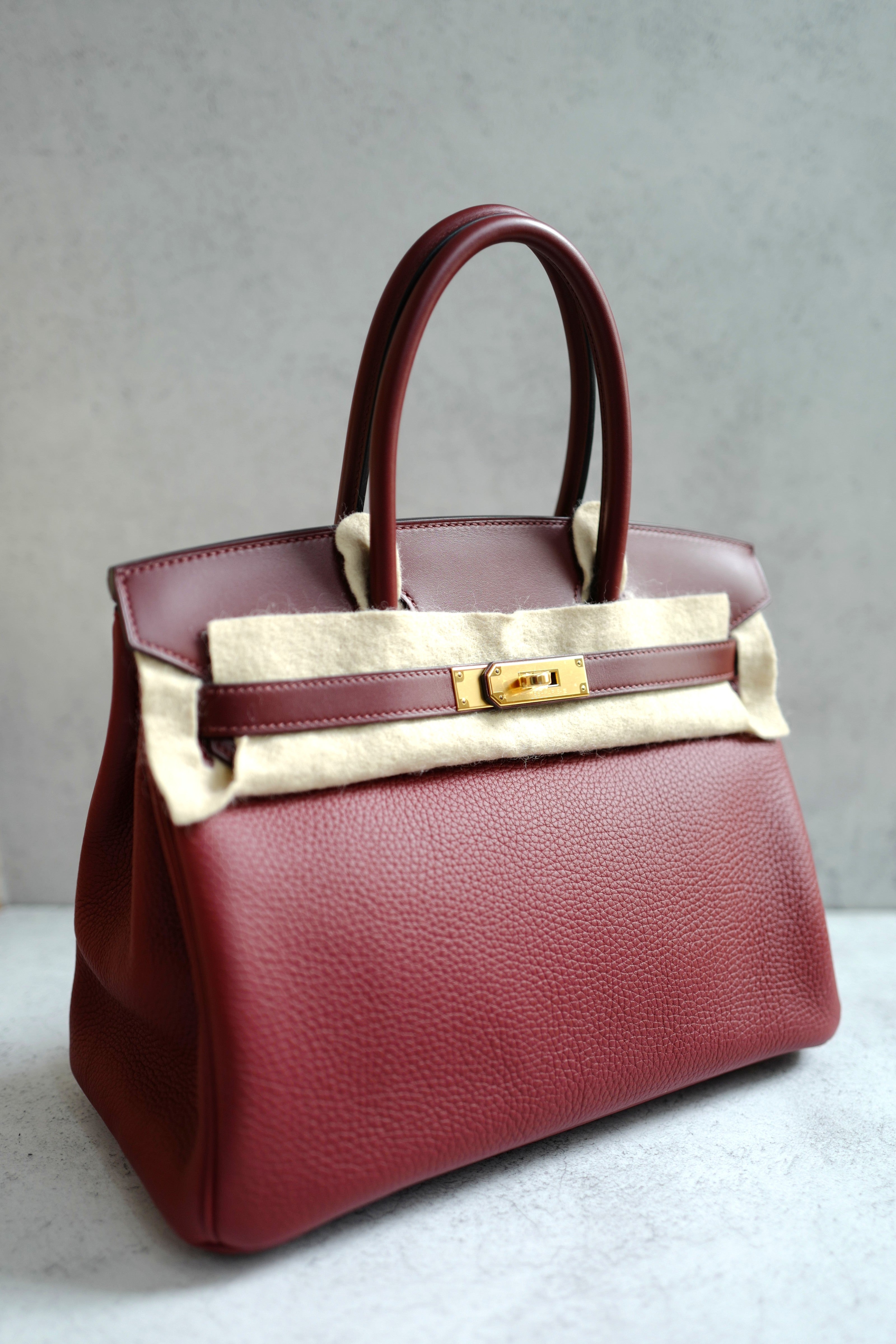 NEW Hermes Birkin 30 Touch Rouge H/Rose Azalea Clemence/Sombrero Gold HW #D 2021