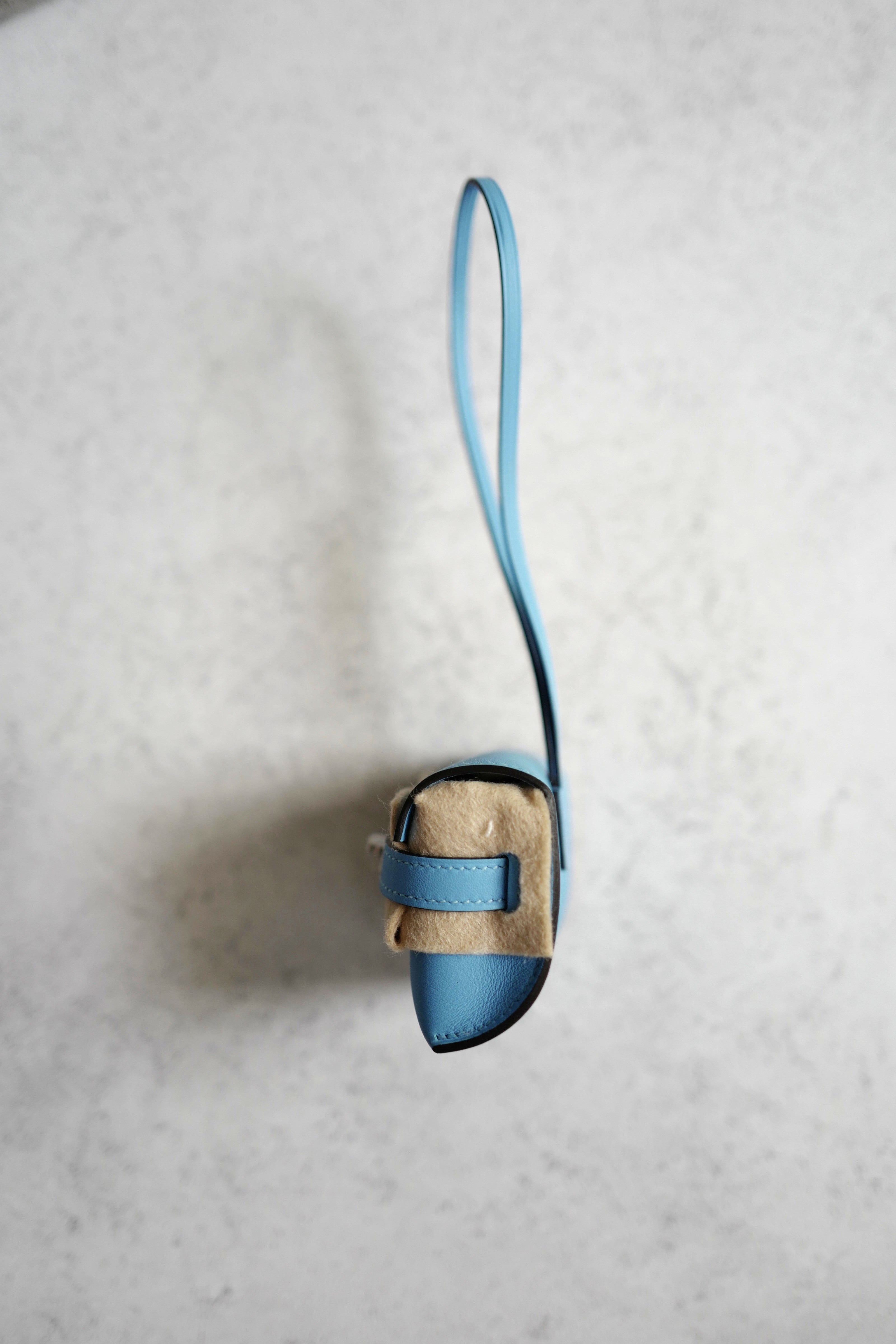 BNIB Hermes Kelly Festival Bag Charm in Celeste NEW MICRO KELLY STYLE