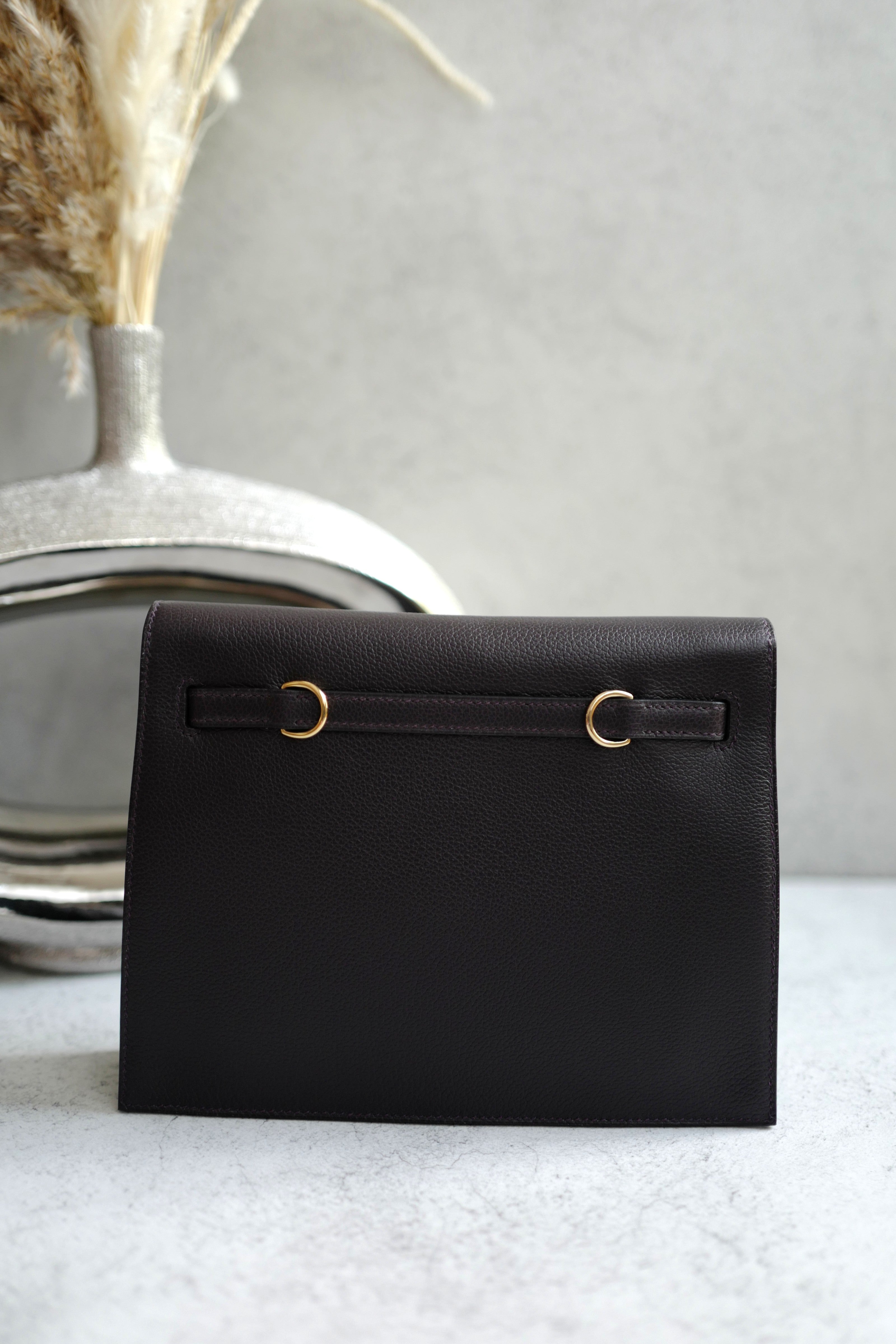 BNIB Hermès Kelly Danse Evercolor Prunoir/Anemone with GHW K Stamp 202