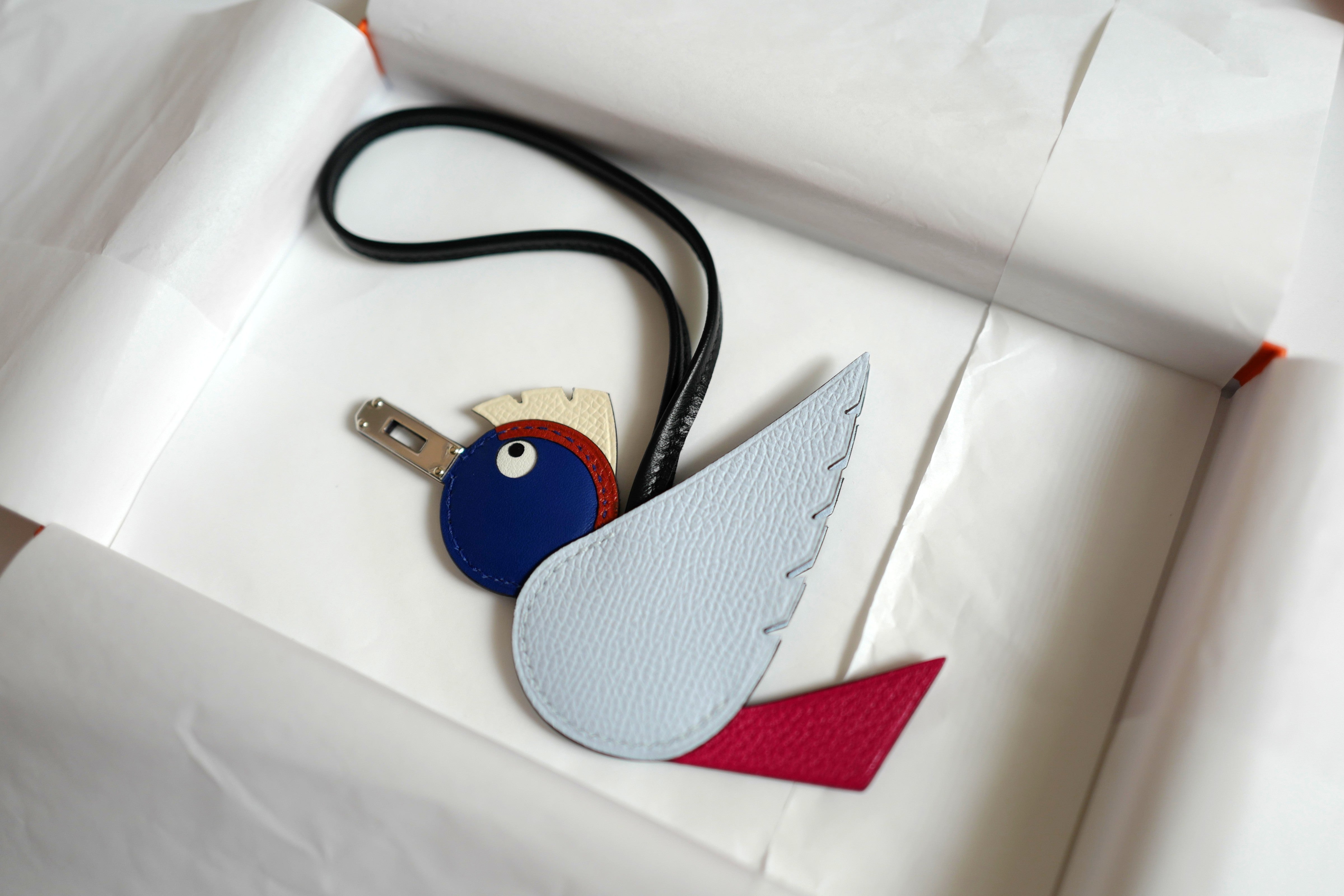 NEW Hermes Birdy Charm in Bleu Brume/Rose Mexico/Bleu Royal/Cuivre/Nata/Noir