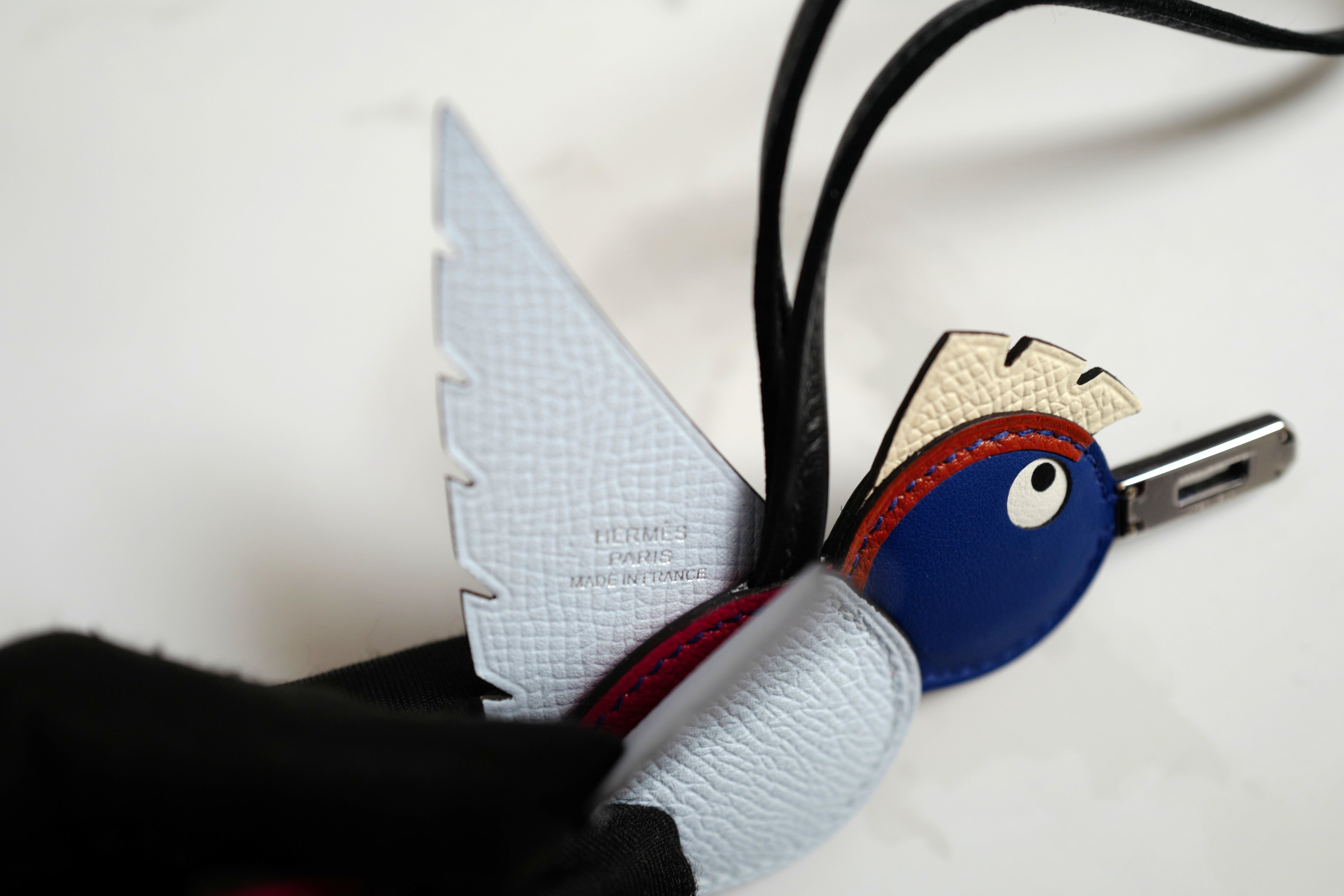 NEW Hermes Birdy Charm in Bleu Brume/Rose Mexico/Bleu Royal/Cuivre/Nata/Noir