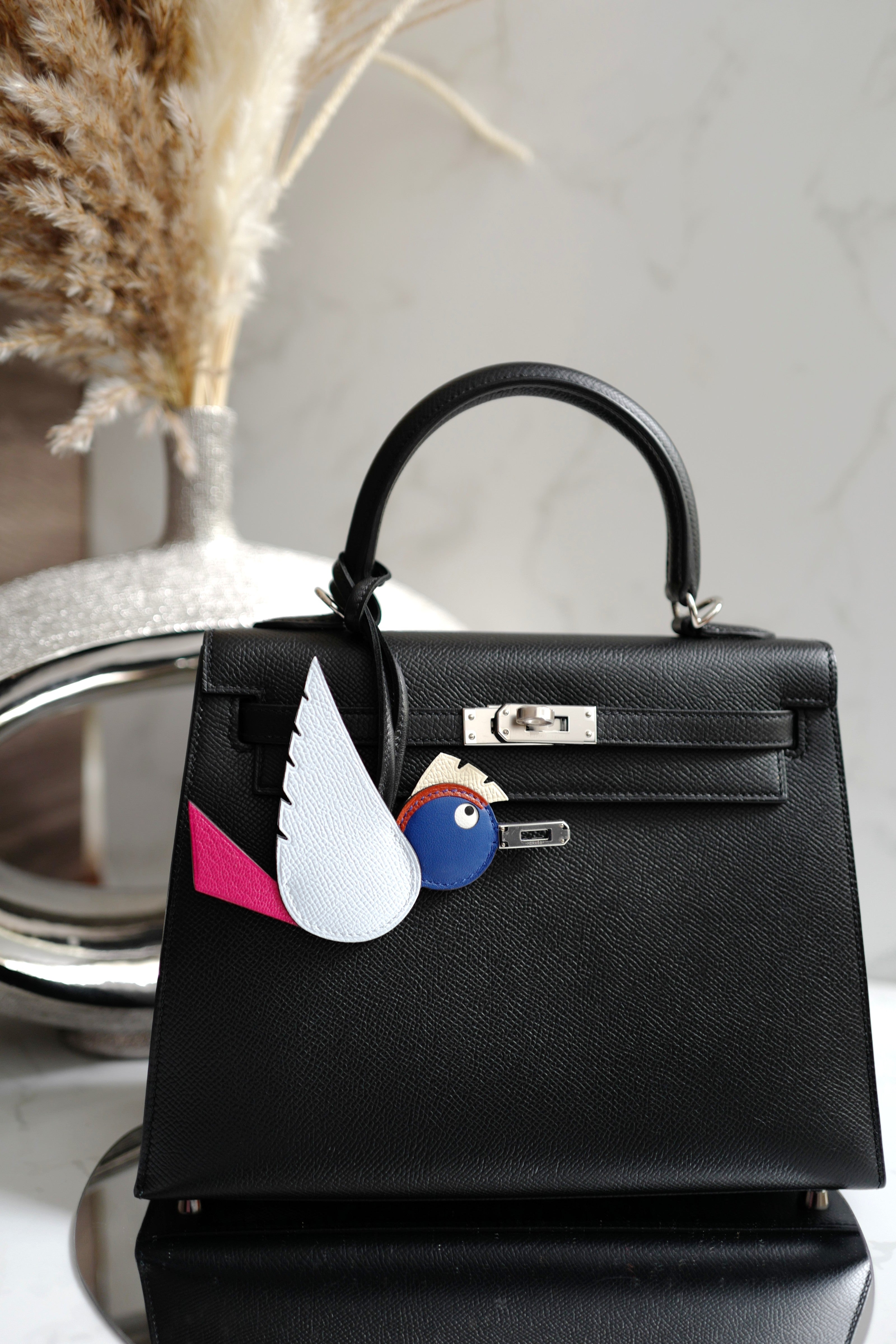 NEW Hermes Birdy Charm in Bleu Brume/Rose Mexico/Bleu Royal/Cuivre/Nata/Noir