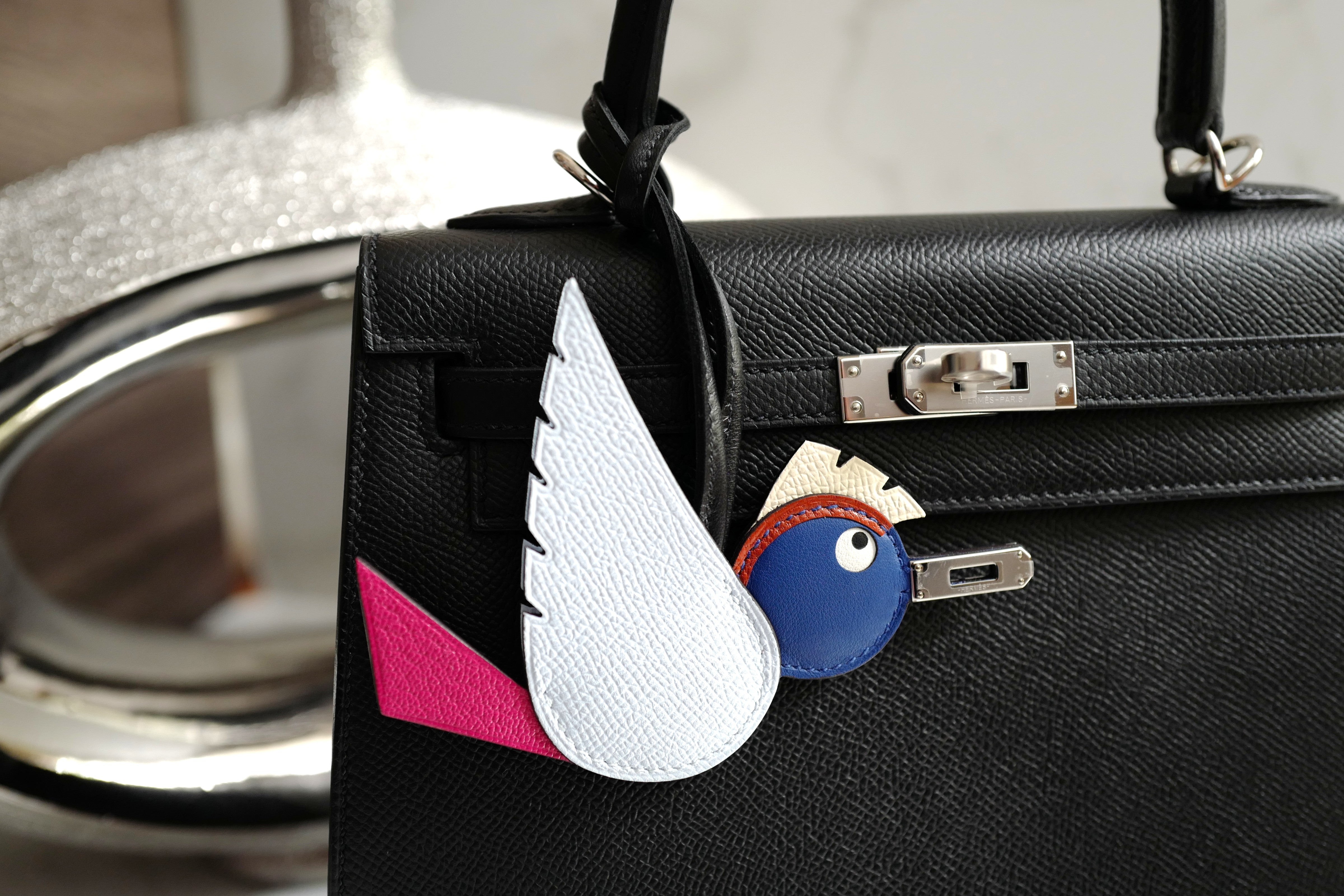 NEW Hermes Birdy Charm in Bleu Brume/Rose Mexico/Bleu Royal/Cuivre/Nata/Noir