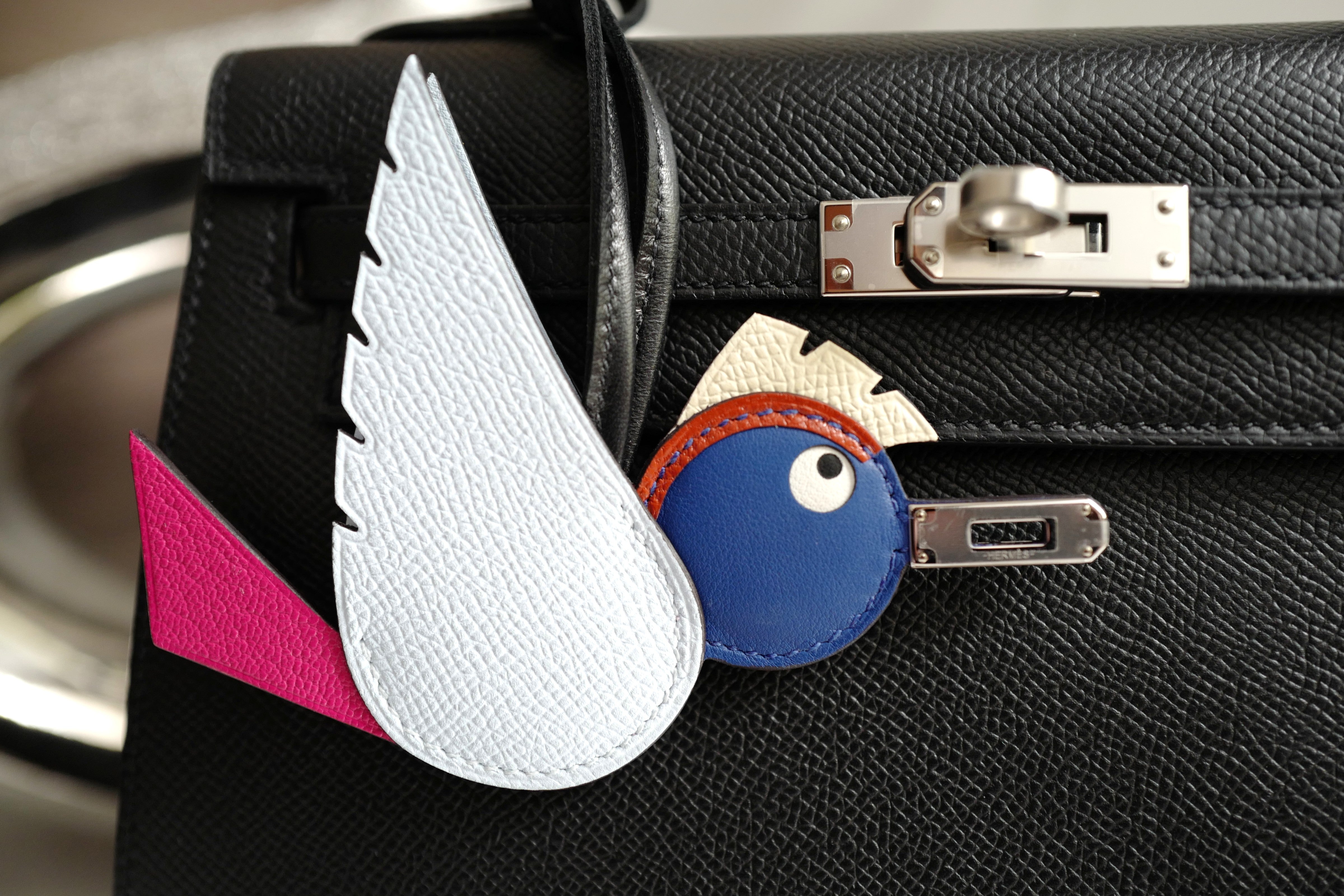 NEW Hermes Birdy Charm in Bleu Brume/Rose Mexico/Bleu Royal/Cuivre/Nata/Noir