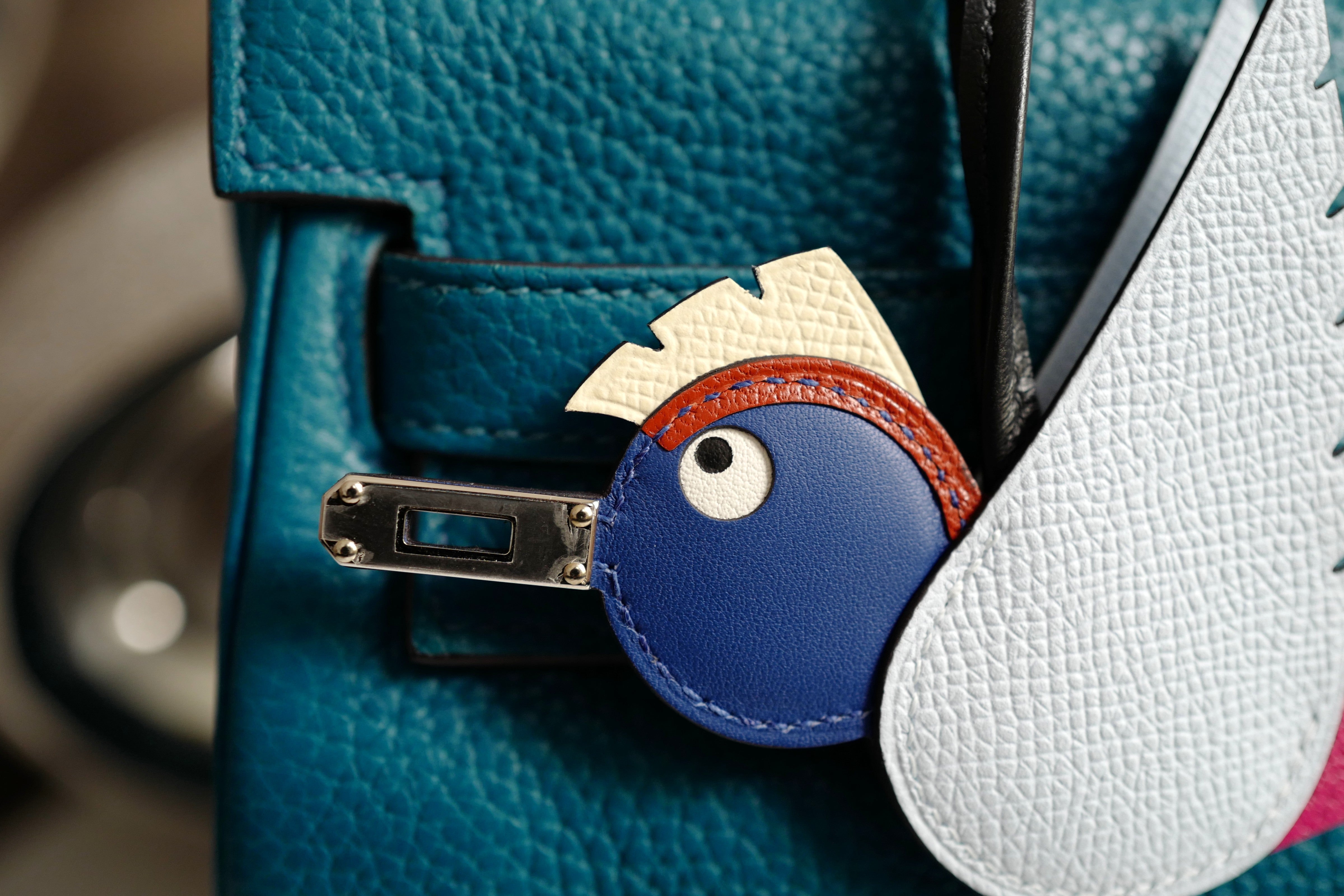 NEW Hermes Birdy Charm in Bleu Brume/Rose Mexico/Bleu Royal/Cuivre/Nata/Noir