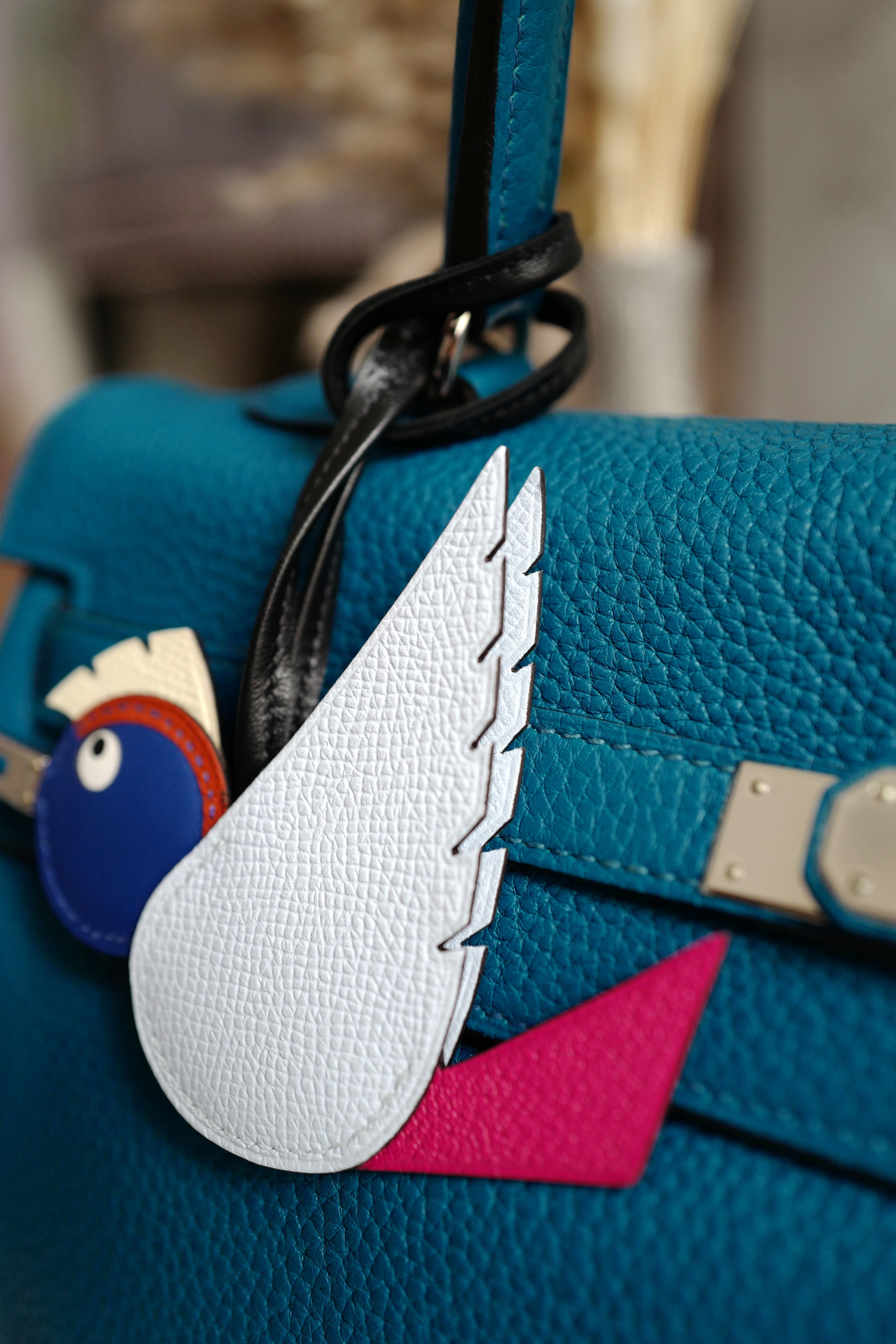 NEW Hermes Birdy Charm in Bleu Brume/Rose Mexico/Bleu Royal/Cuivre/Nata/Noir