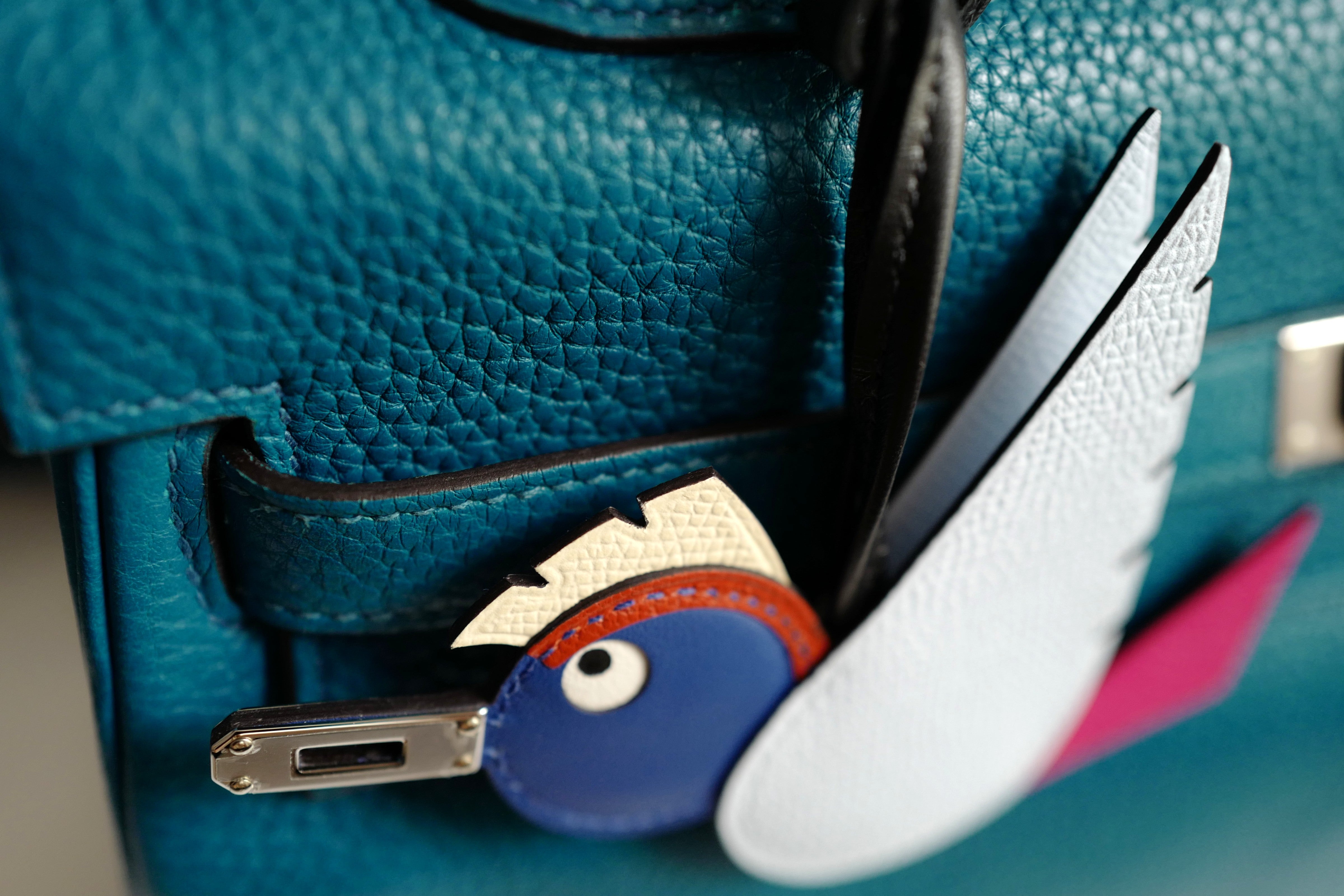 NEW Hermes Birdy Charm in Bleu Brume/Rose Mexico/Bleu Royal/Cuivre/Nata/Noir