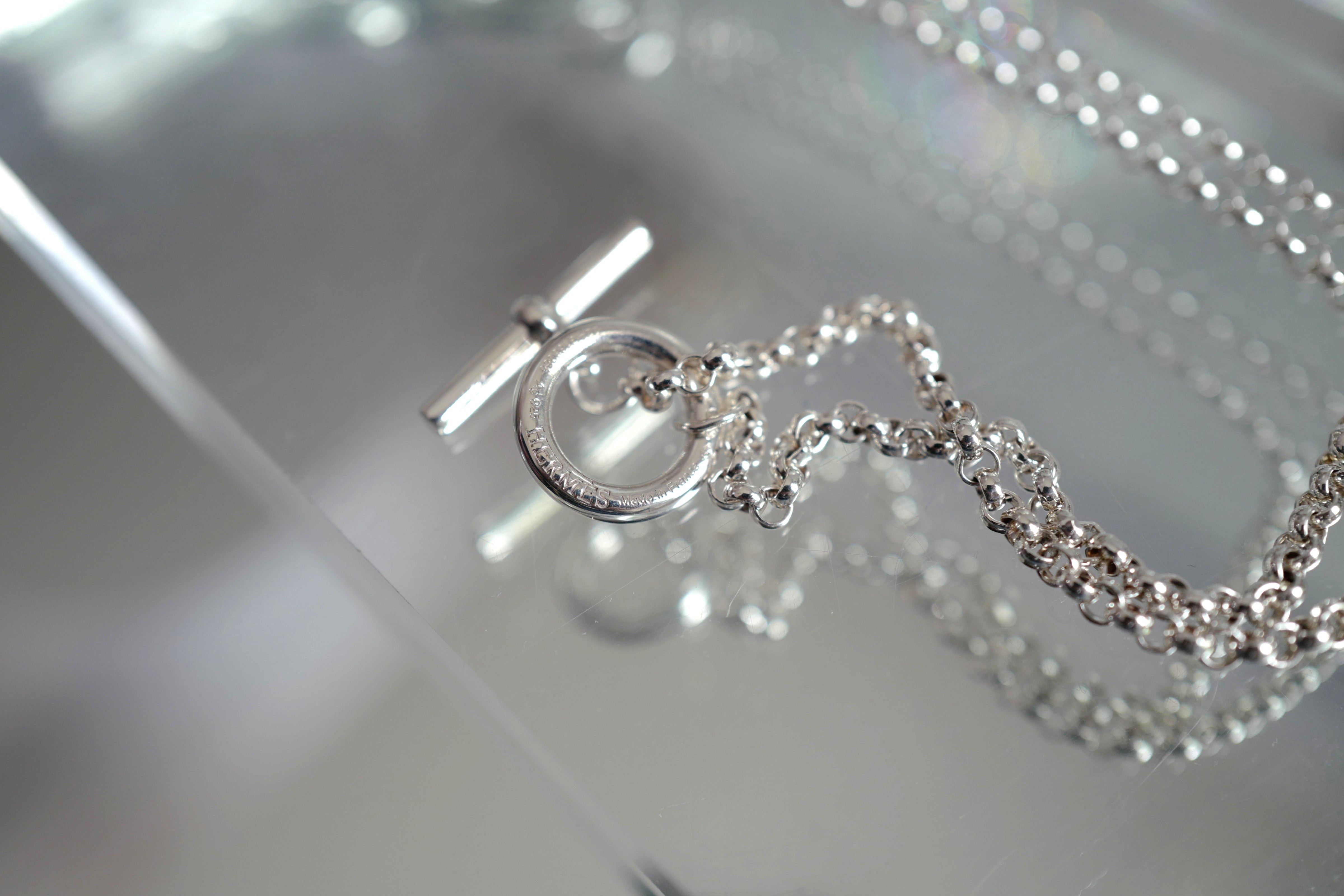 Hermes Chaine d'ancre Necklace Silver Enchainee pendant